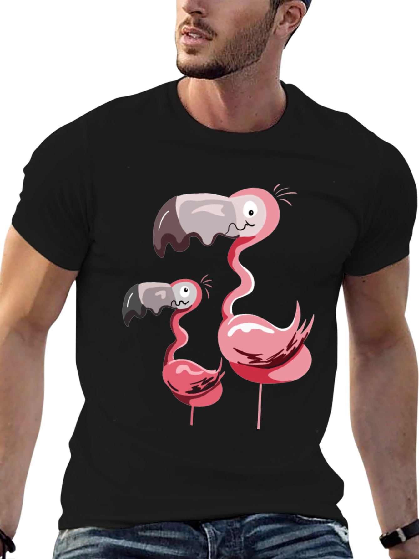 Funny Flamingo Family Graphic T-Shirt