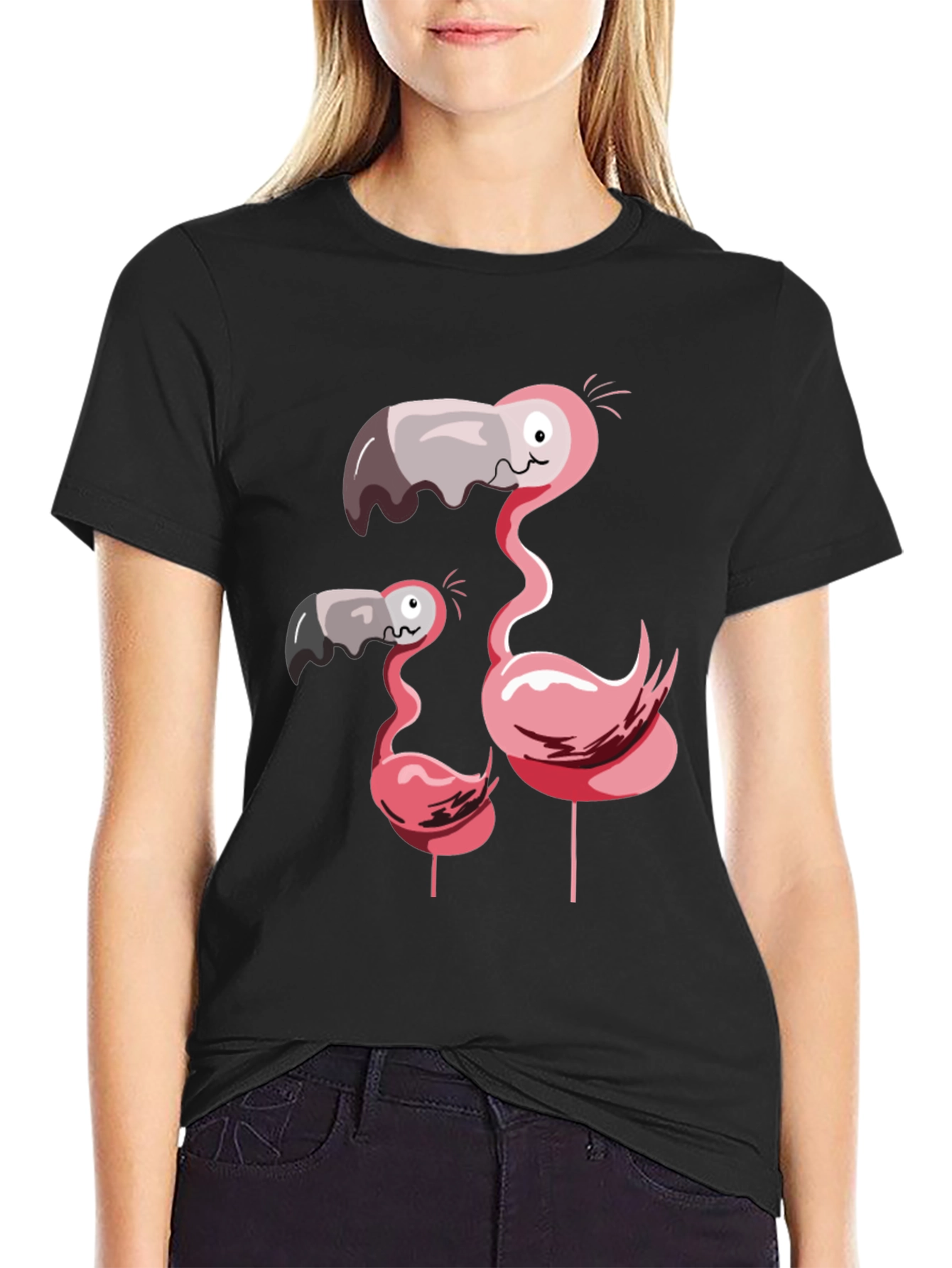 Funny Flamingo Family Graphic T-Shirt