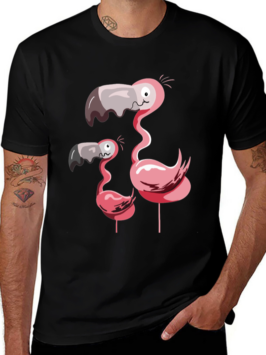 Funny Flamingo Family Graphic T-Shirt
