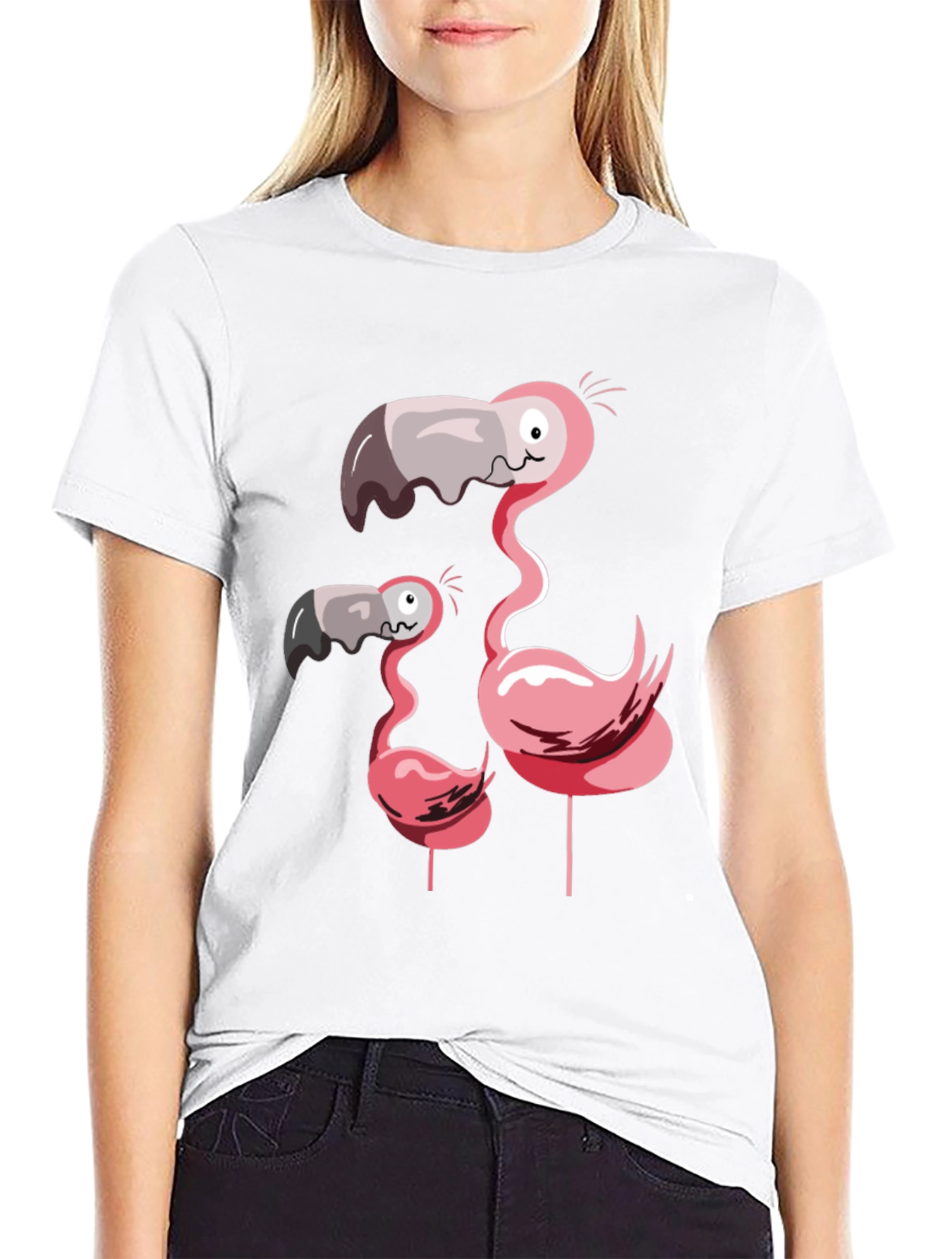 Funny Flamingo Family Graphic T-Shirt