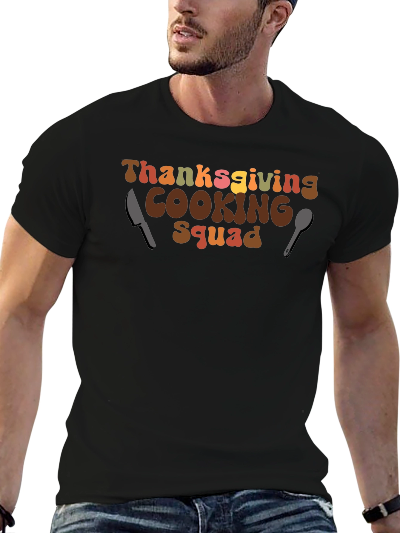 Thanksgiving Cooking Squad T-Shirt Retro Thanksgiving Tee