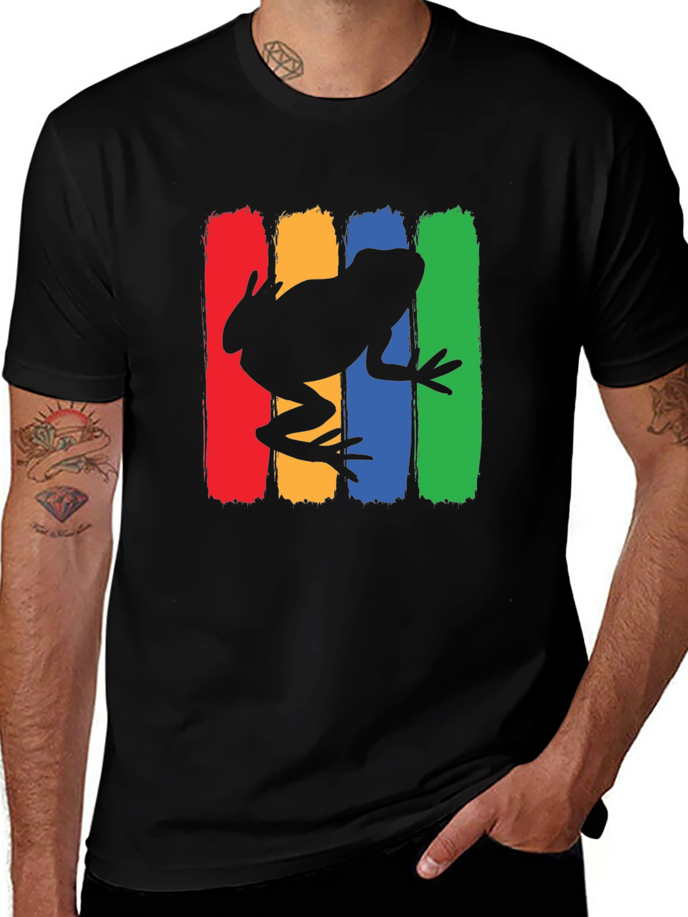Retro Frog Graphic Tee - Mens Black T-Shirt