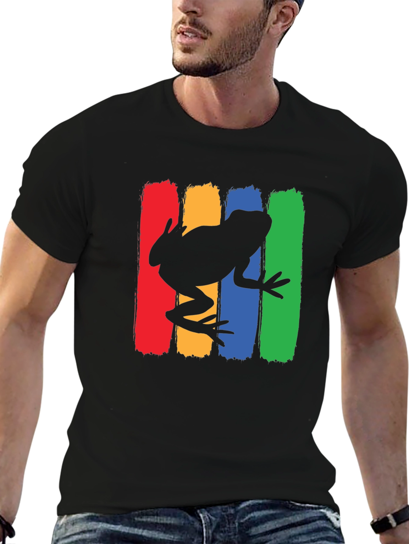 Retro Frog Graphic Tee - Mens Black T-Shirt