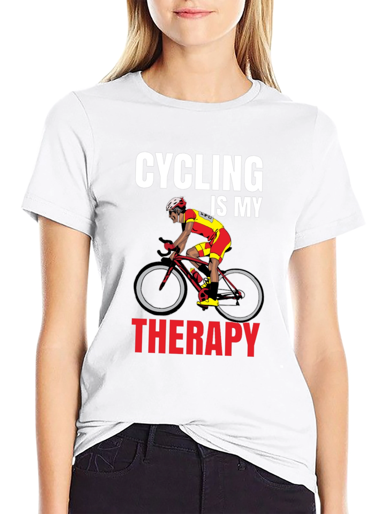 Cycling Is My Therapy Graphic T-Shirt