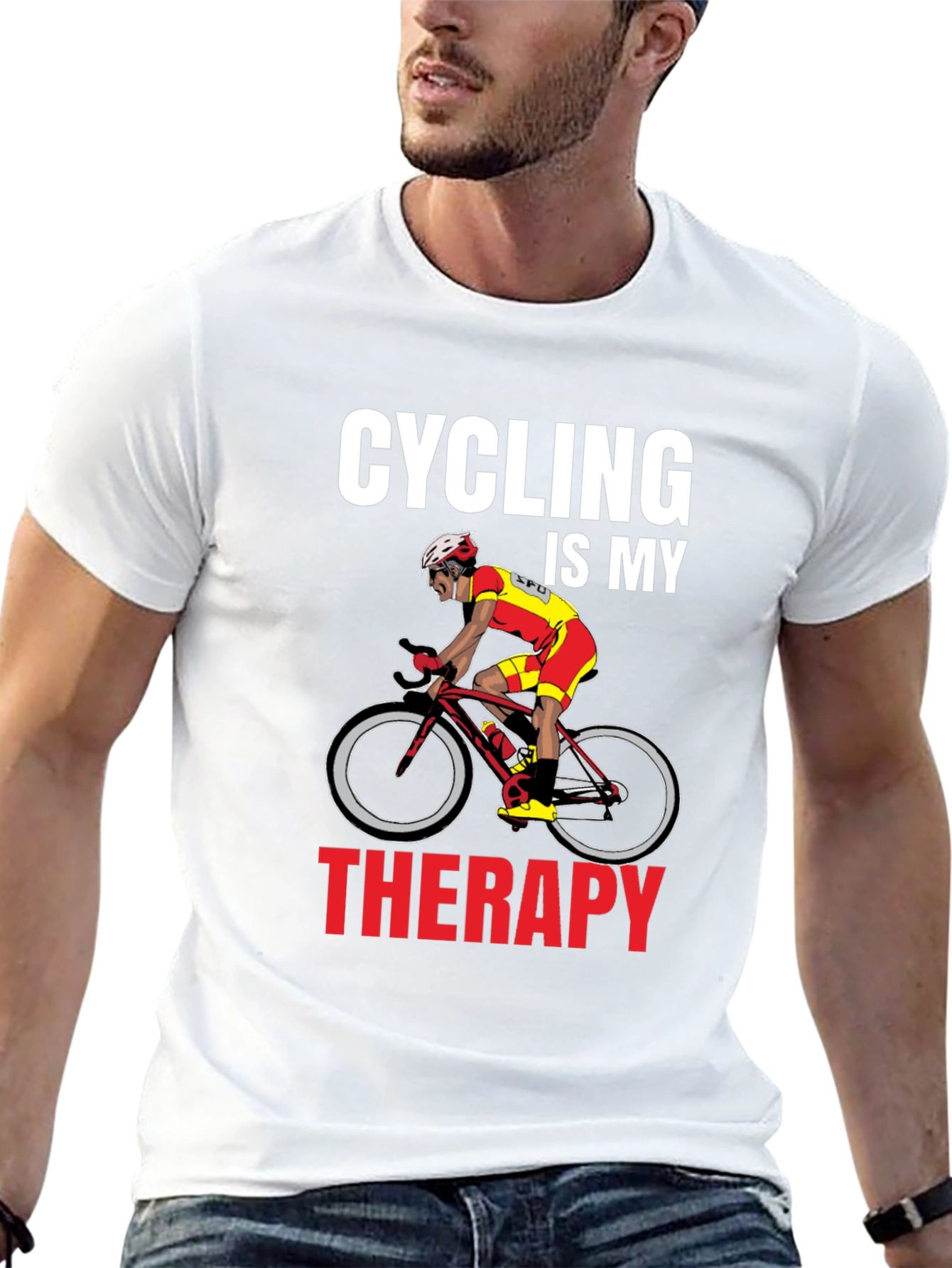 Cycling Is My Therapy Graphic T-Shirt
