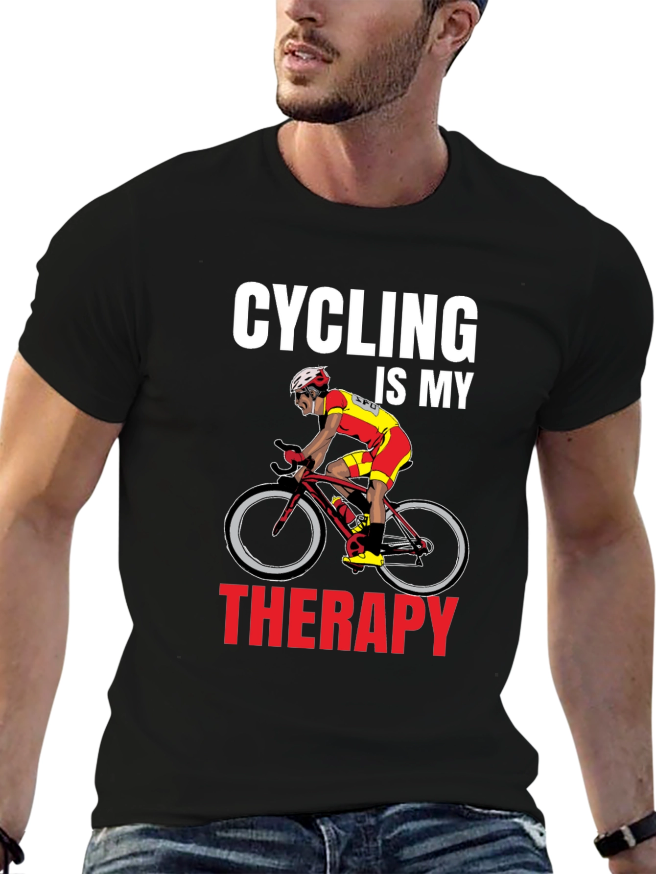 Cycling Is My Therapy Graphic T-Shirt
