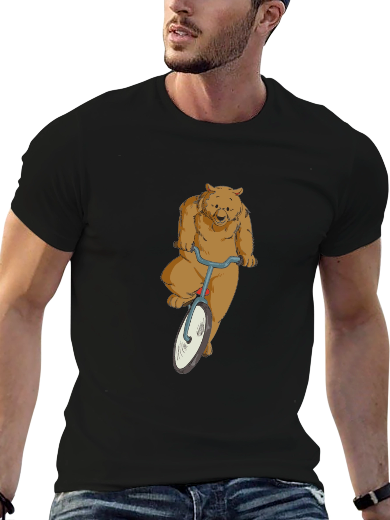 Bear on a Bike Graphic T-Shirt