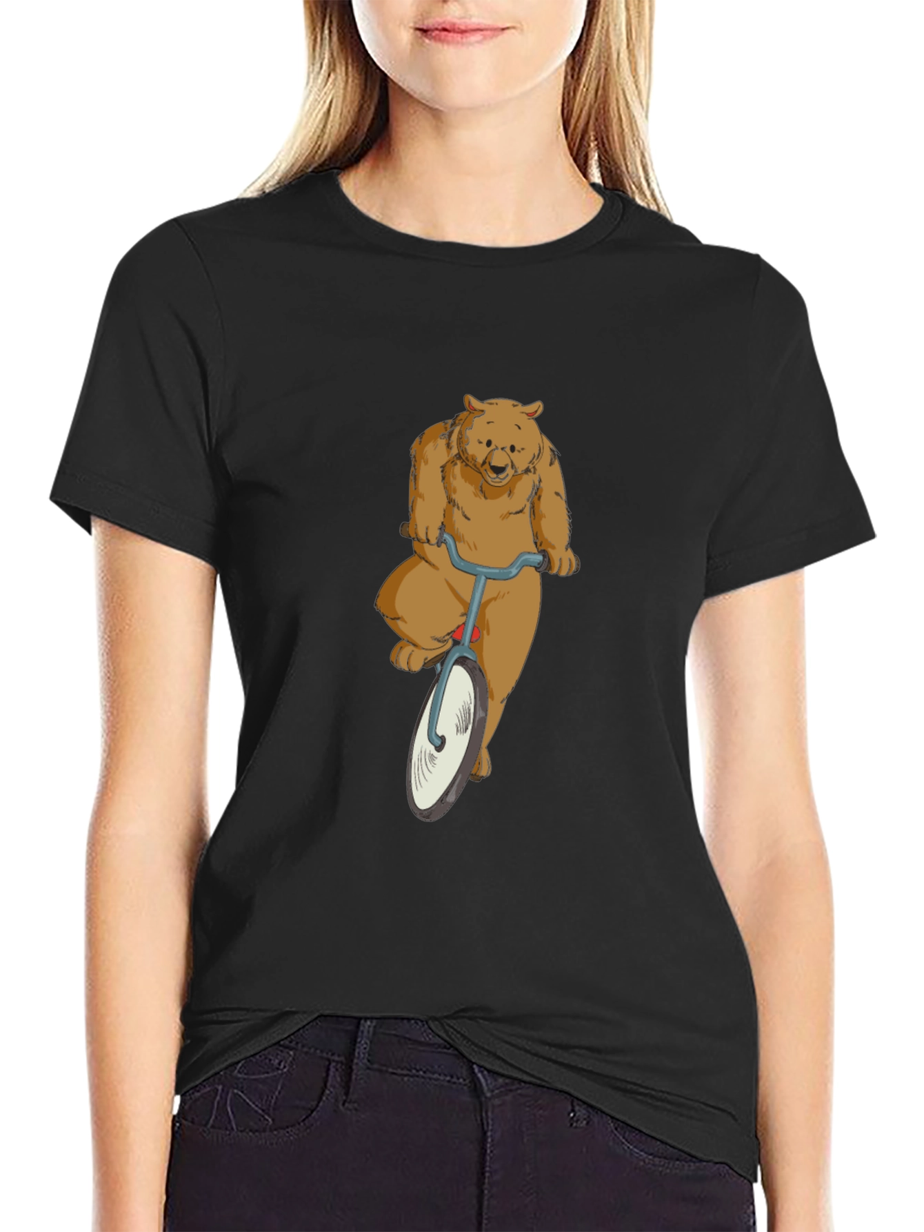 Bear on a Bike Graphic T-Shirt