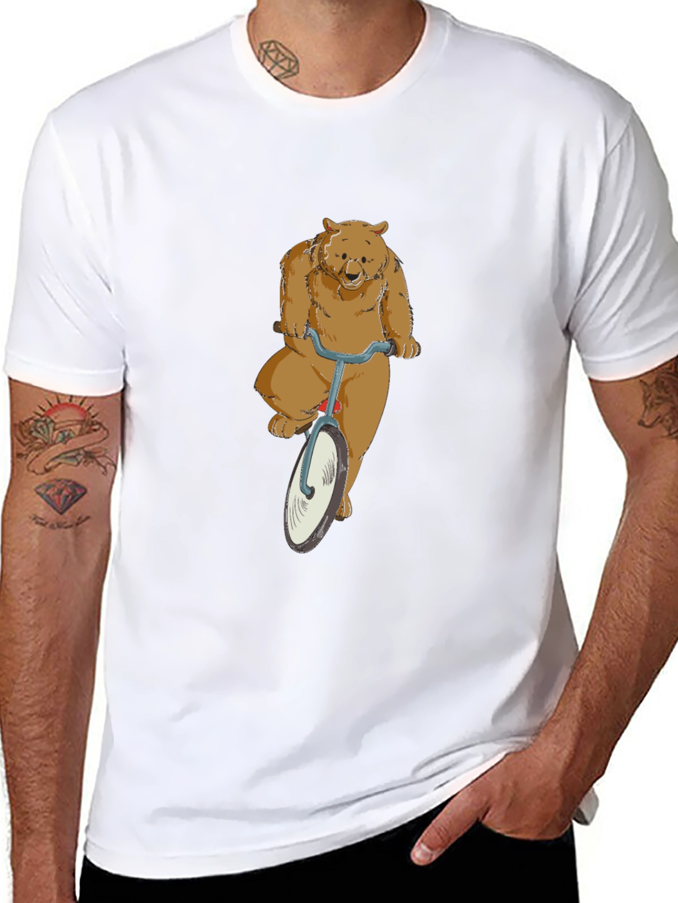 Bear on a Bike Graphic T-Shirt