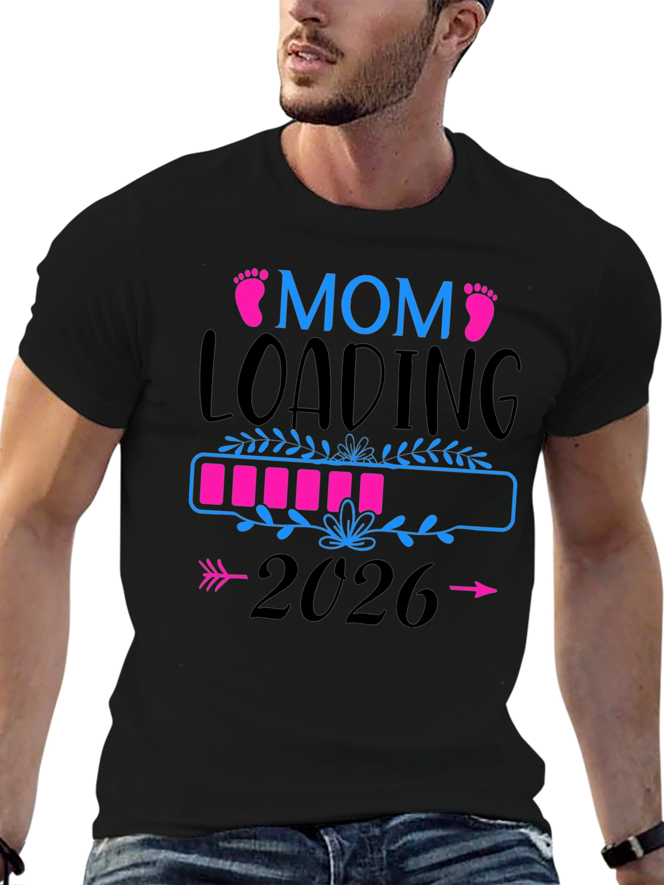 Mom Loading 2026 Pregnancy Announcement T-Shirt