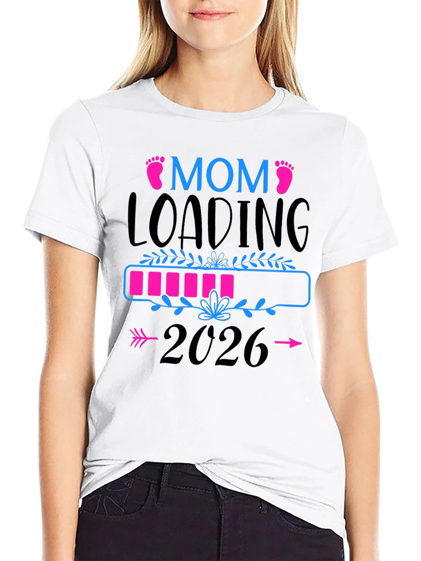 Mom Loading 2026 Pregnancy Announcement T-Shirt