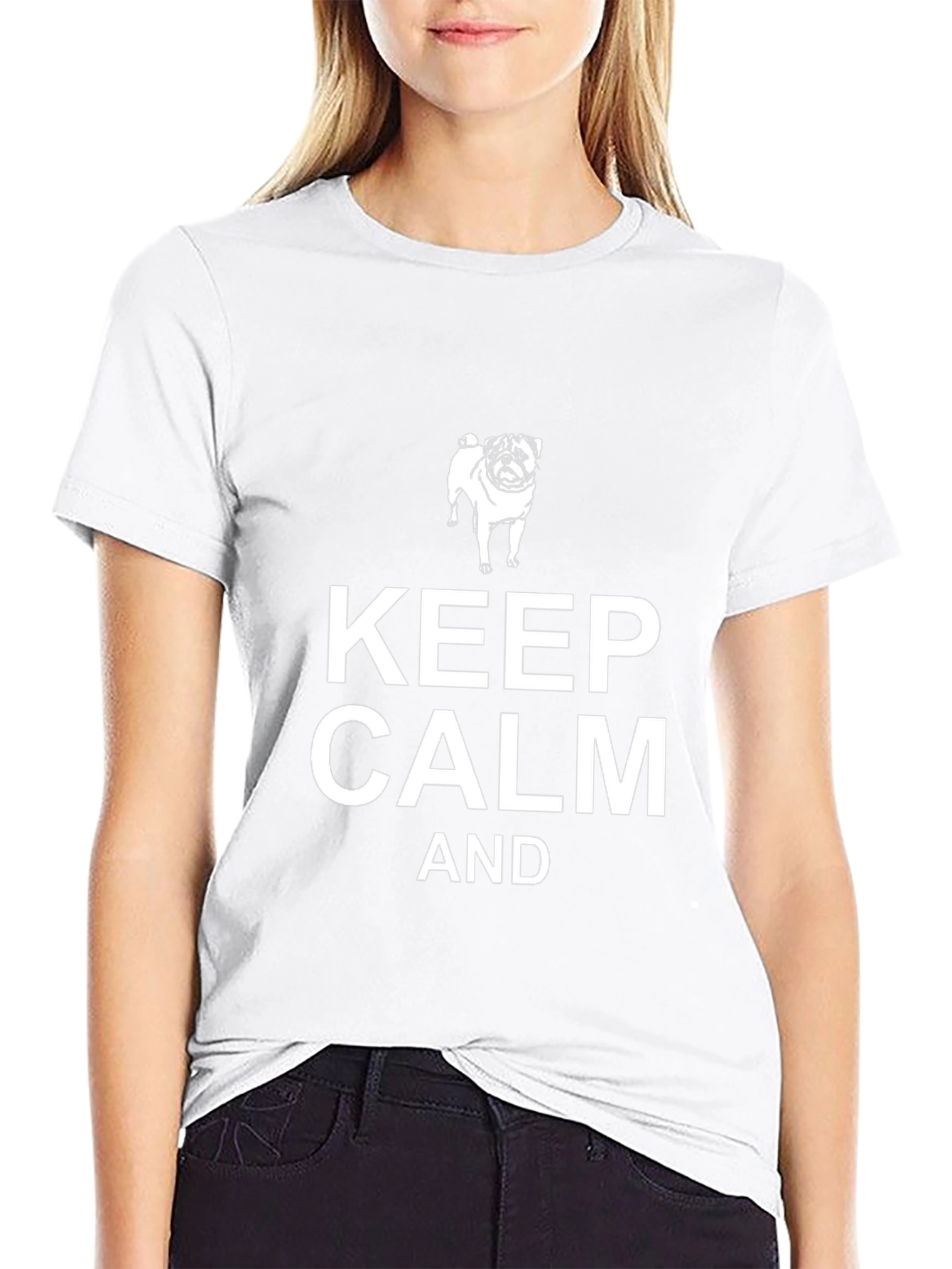 Keep Calm and Pug On Black T-Shirt