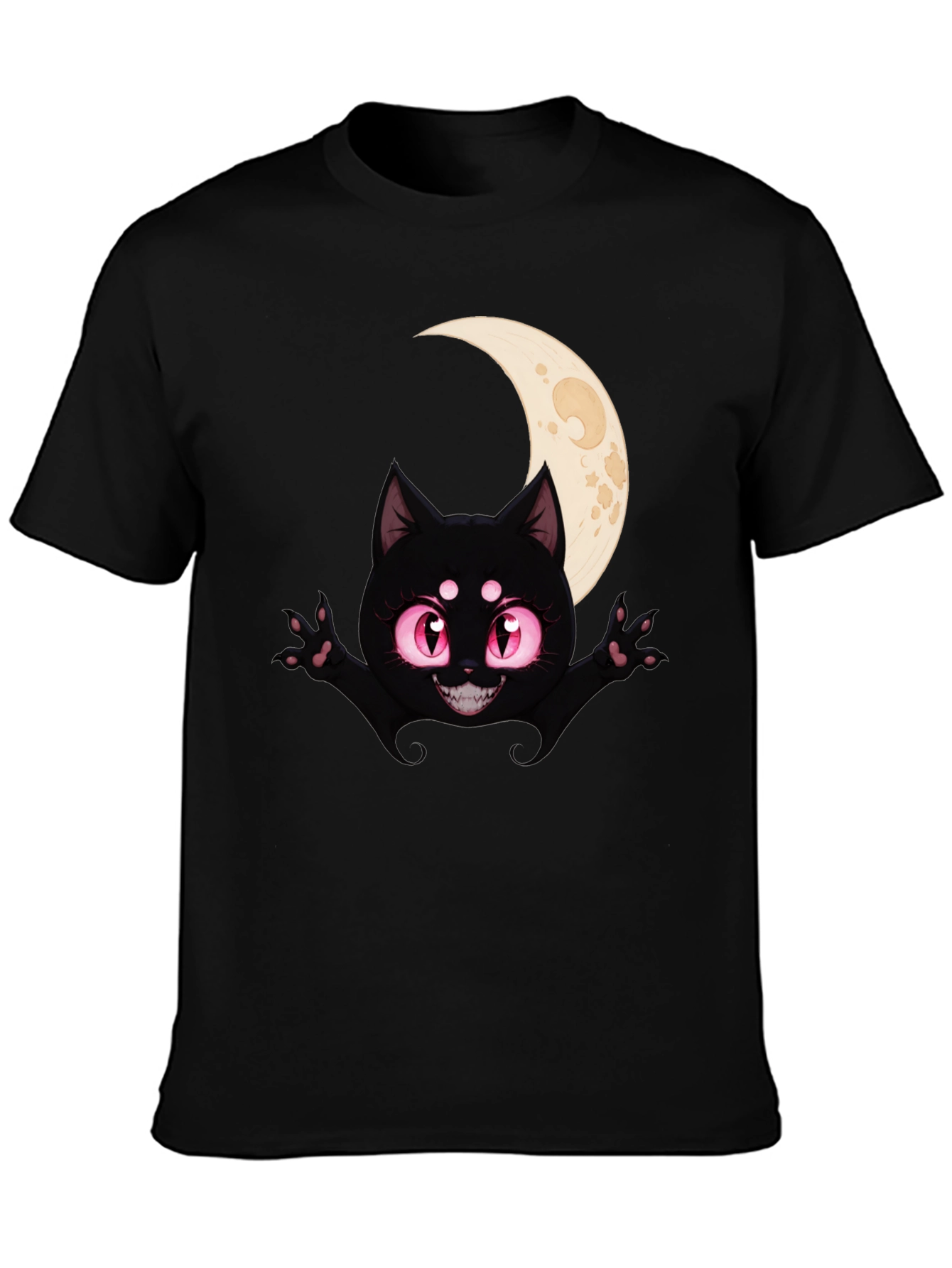Black Cat Moon T-Shirt - Halloween Style