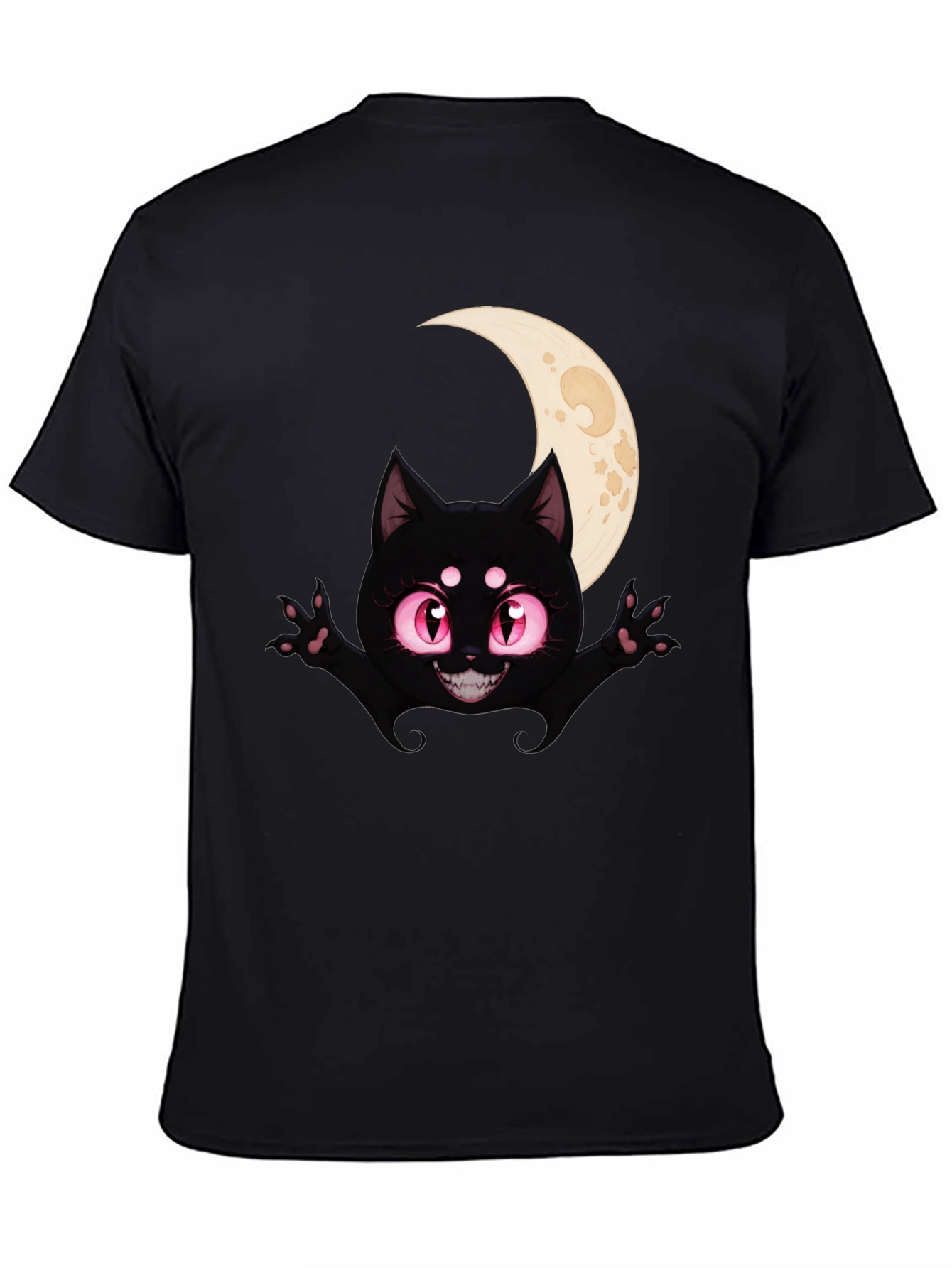 Black Cat Moon T-Shirt - Halloween Style