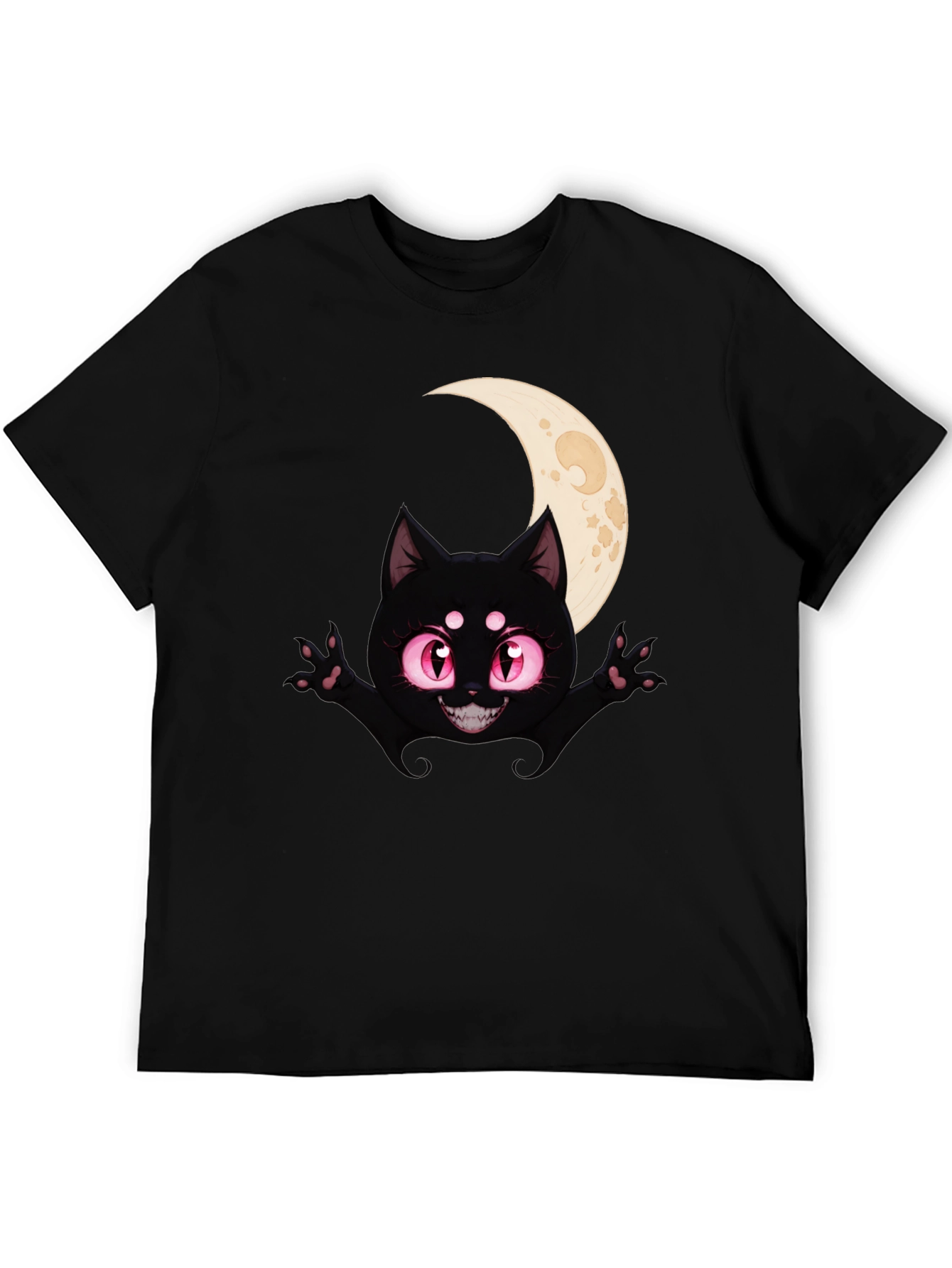 Black Cat Moon T-Shirt - Halloween Style