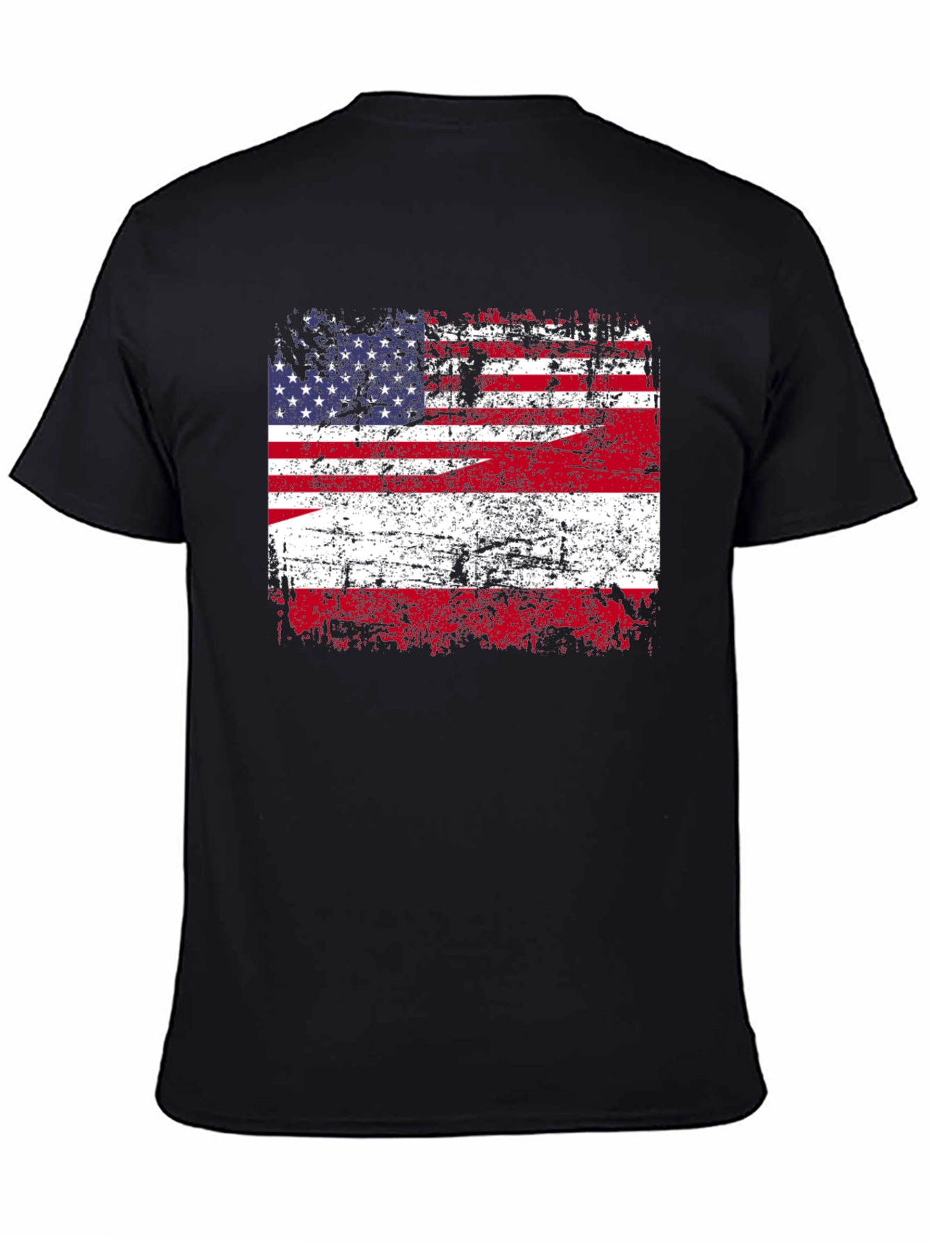 Distressed American Flag Graphic Tee - Patriotic Style