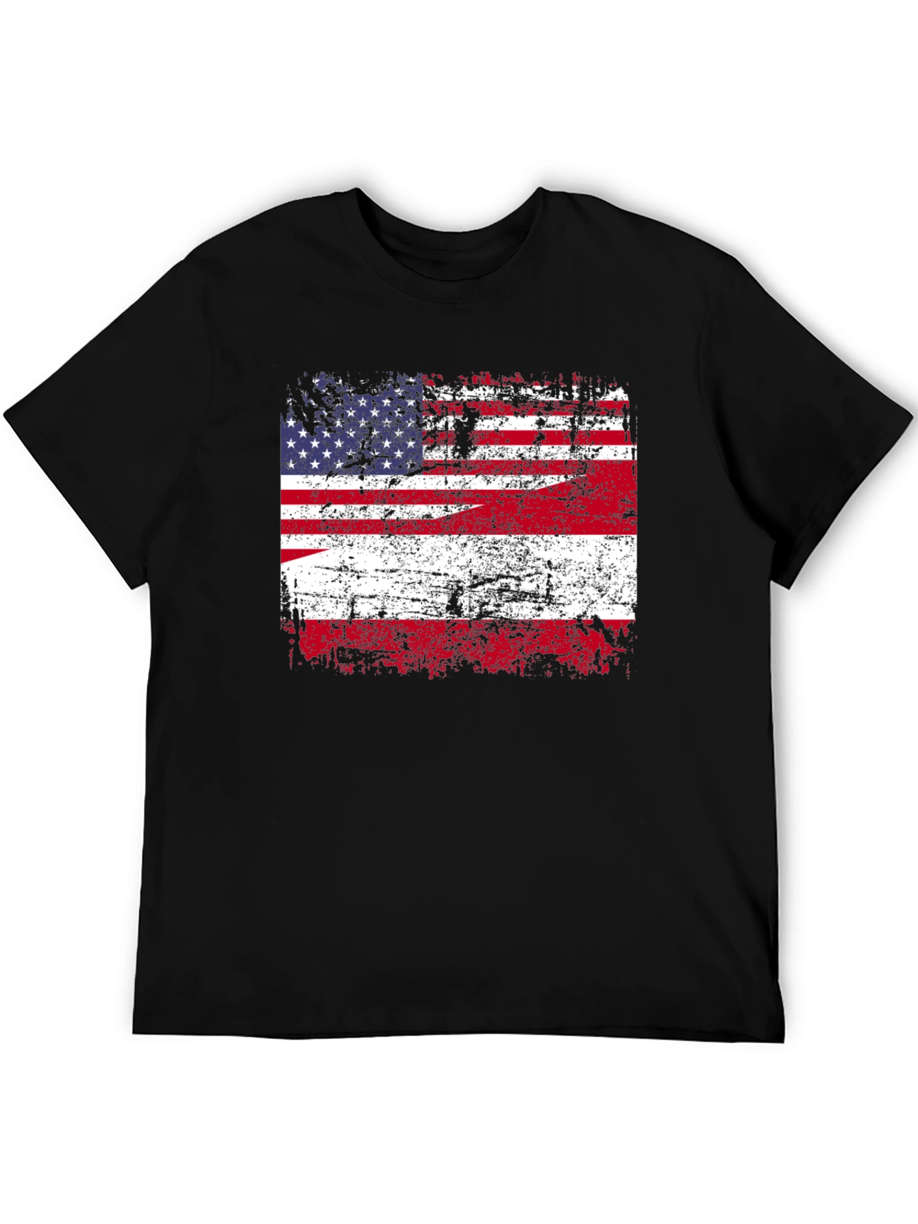 Distressed American Flag Graphic Tee - Patriotic Style