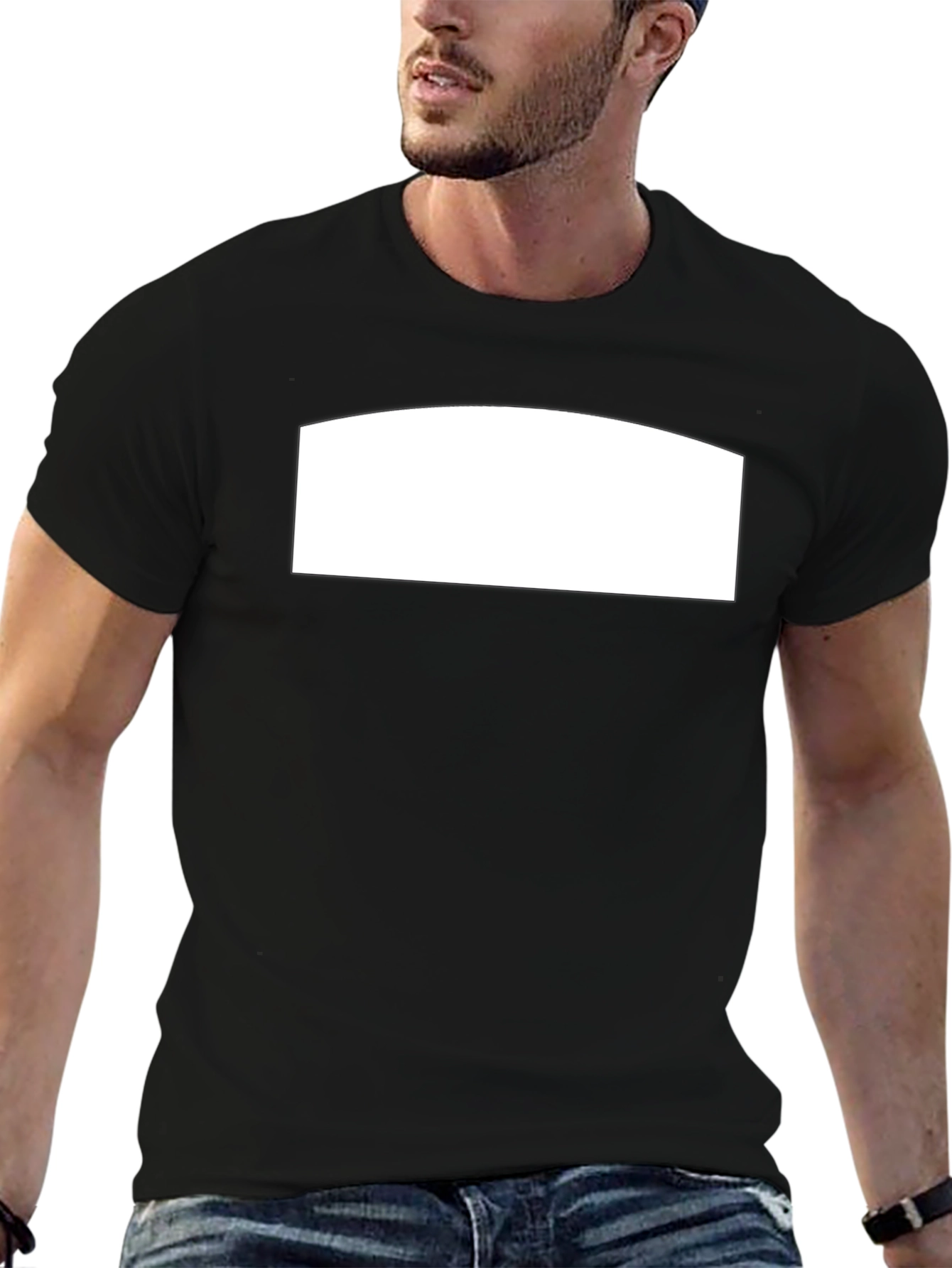 Mens Black T-Shirt with Custom Print Area