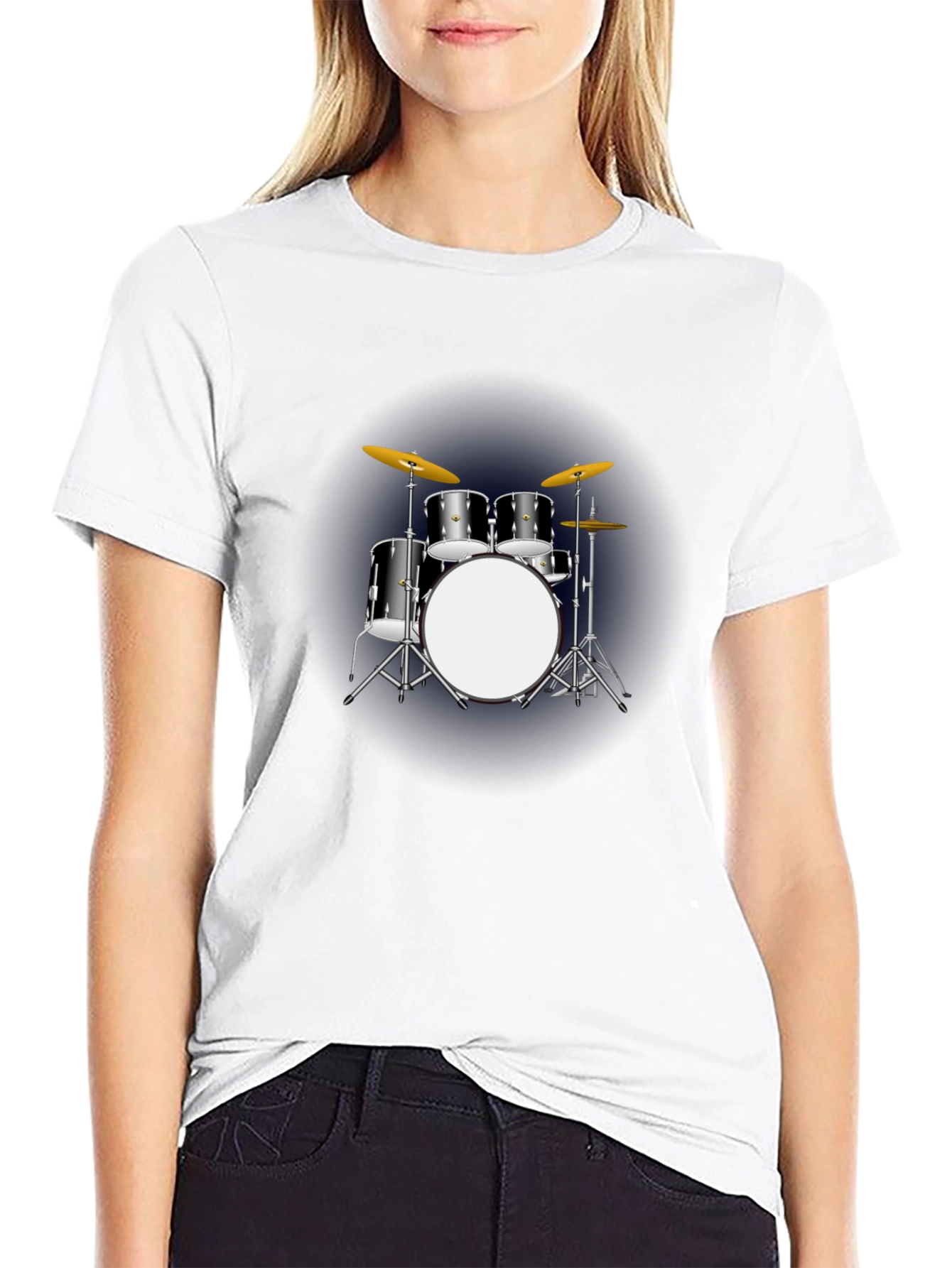 Drum Kit Graphic T-Shirt - Black Music Tee