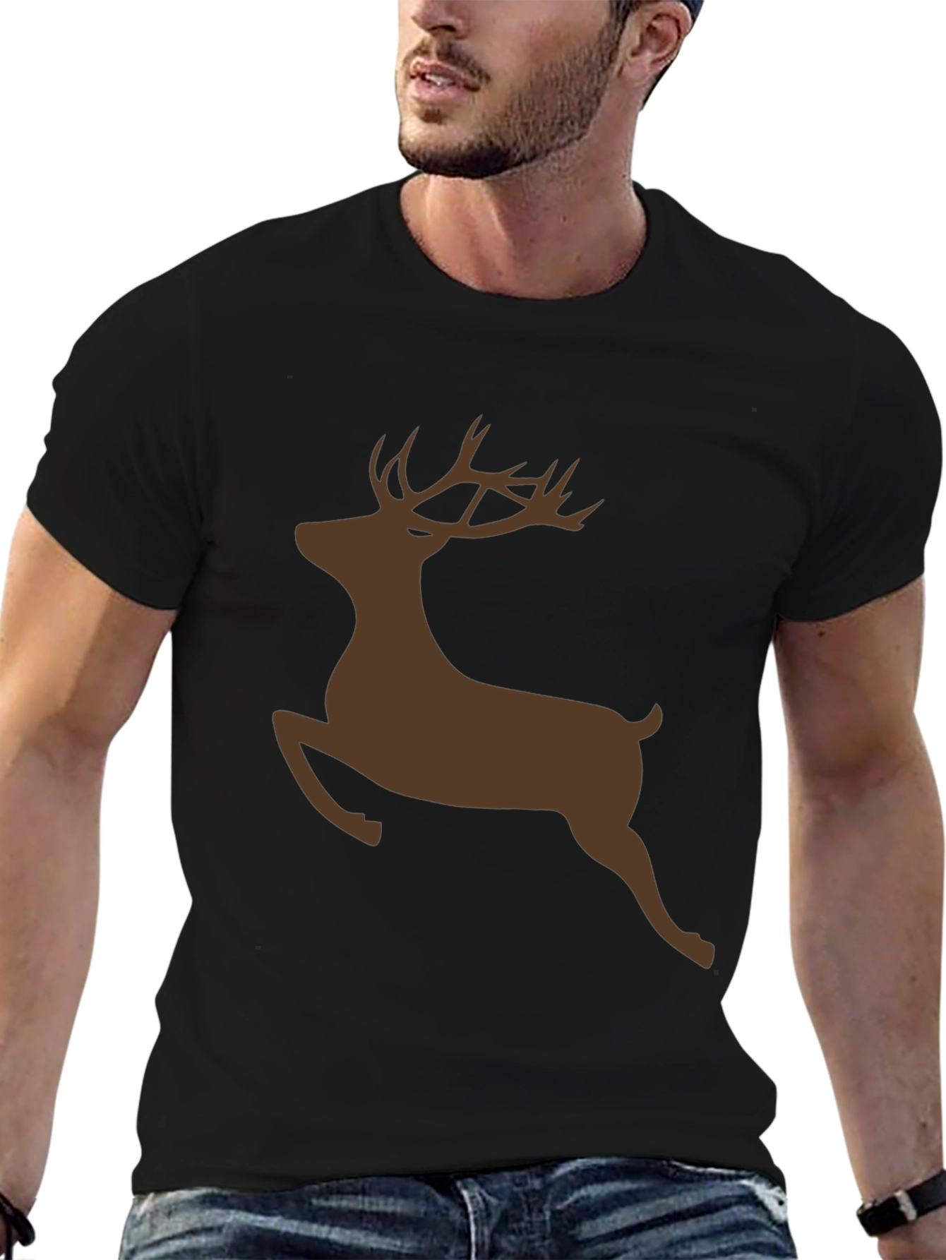 Deer Silhouette Black T-Shirt