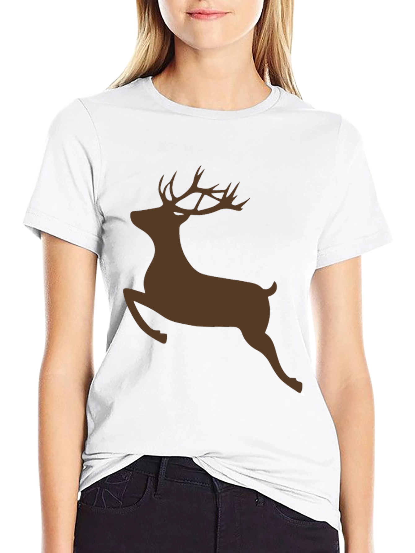 Deer Silhouette Black T-Shirt