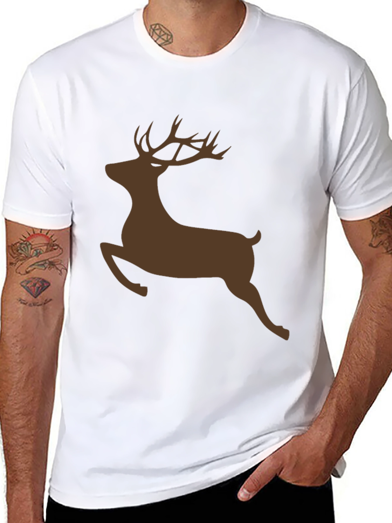 Deer Silhouette Black T-Shirt