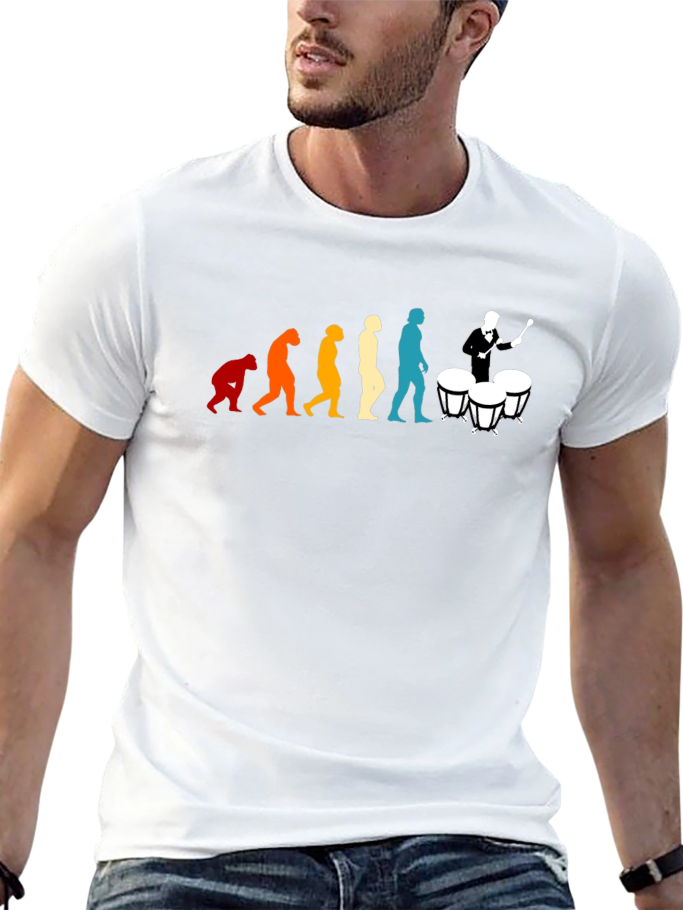 Evolution of Drummer T-Shirt: Humorous Music Tee