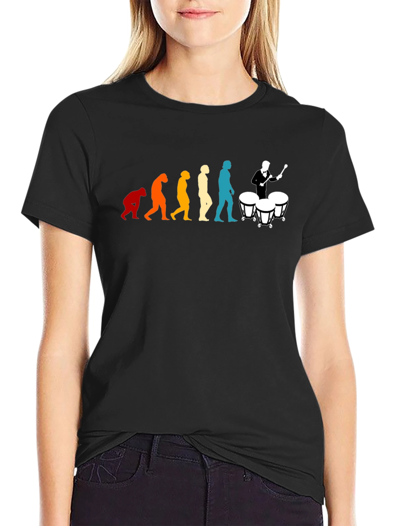 Evolution of Drummer T-Shirt: Humorous Music Tee