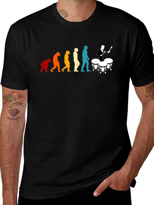 Evolution of Drummer T-Shirt: Humorous Music Tee
