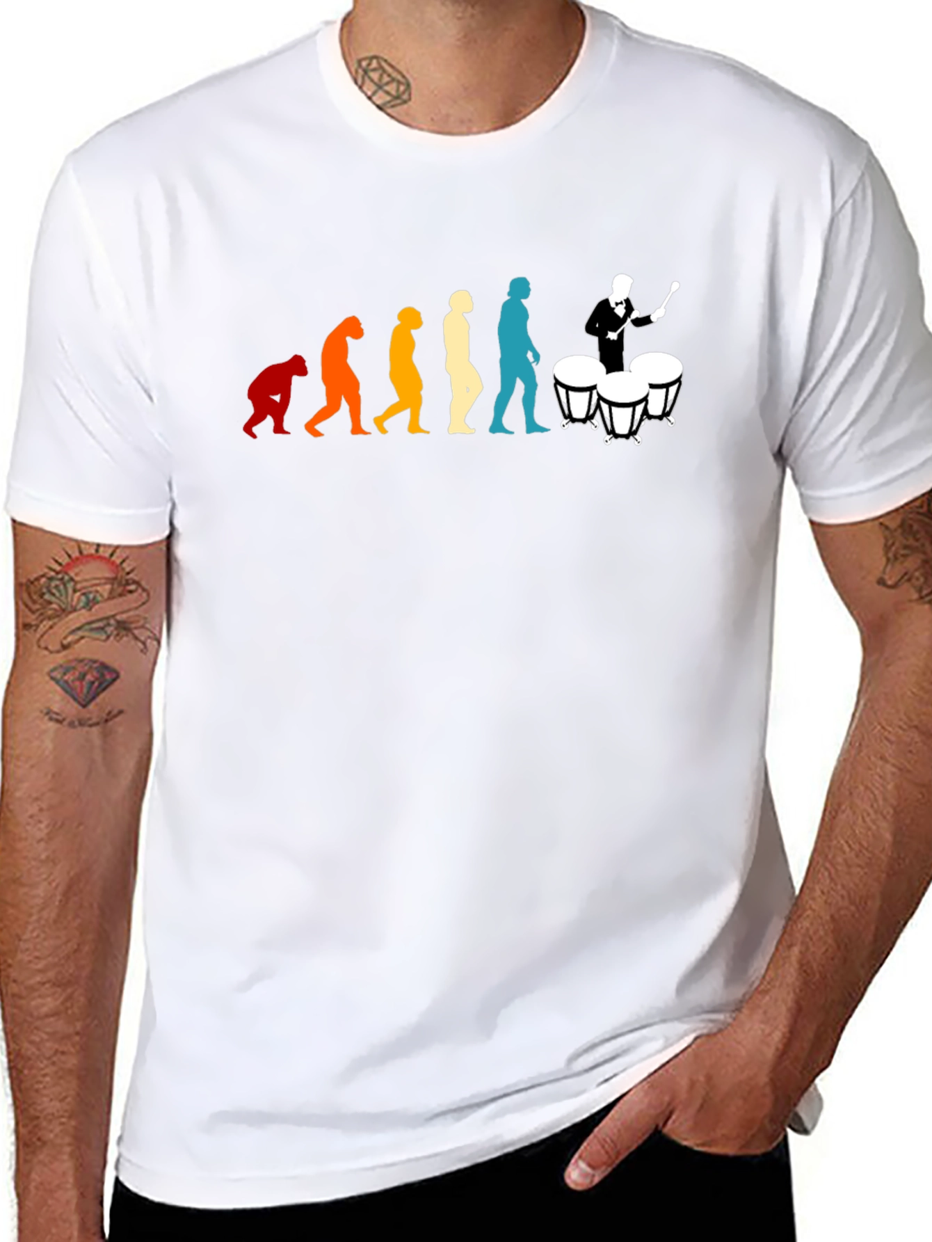 Evolution of Drummer T-Shirt: Humorous Music Tee