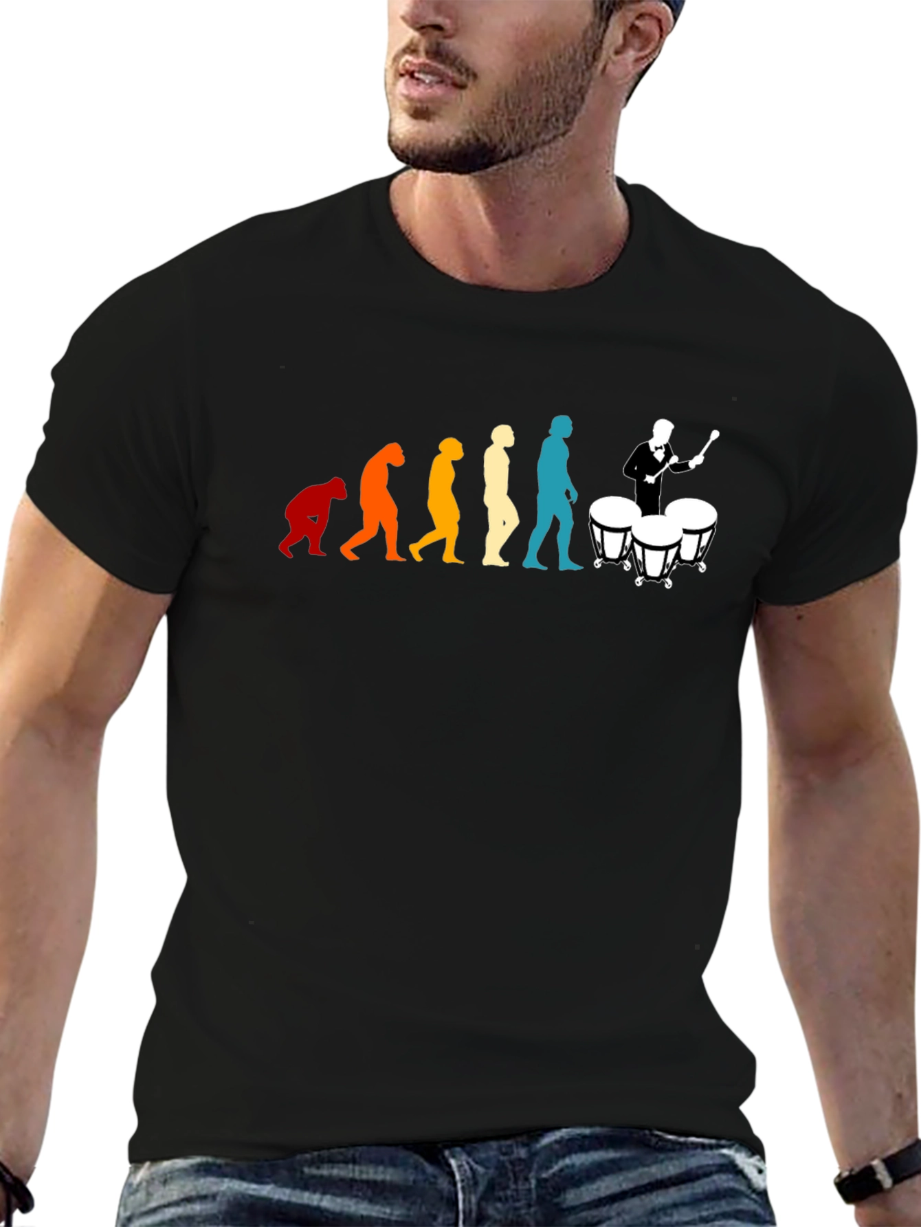 Evolution of Drummer T-Shirt: Humorous Music Tee