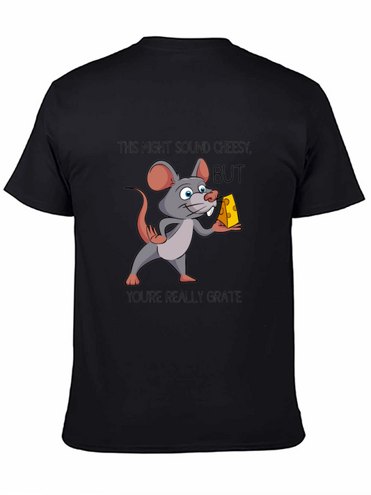 Funny Mouse Cheese Humor Graphic T-Shirt