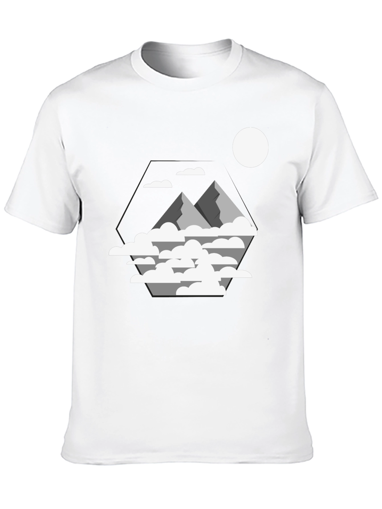 Mountains & Clouds Graphic T-Shirt - Black