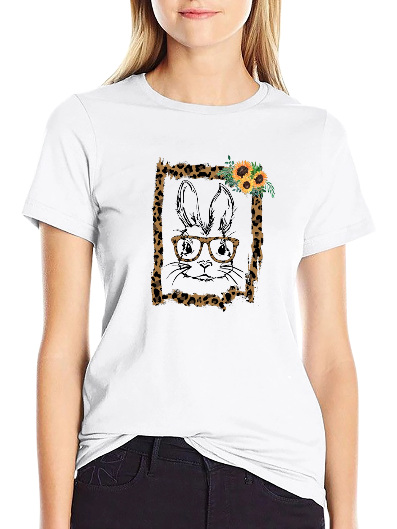 Bunny Leopard Print Tee
