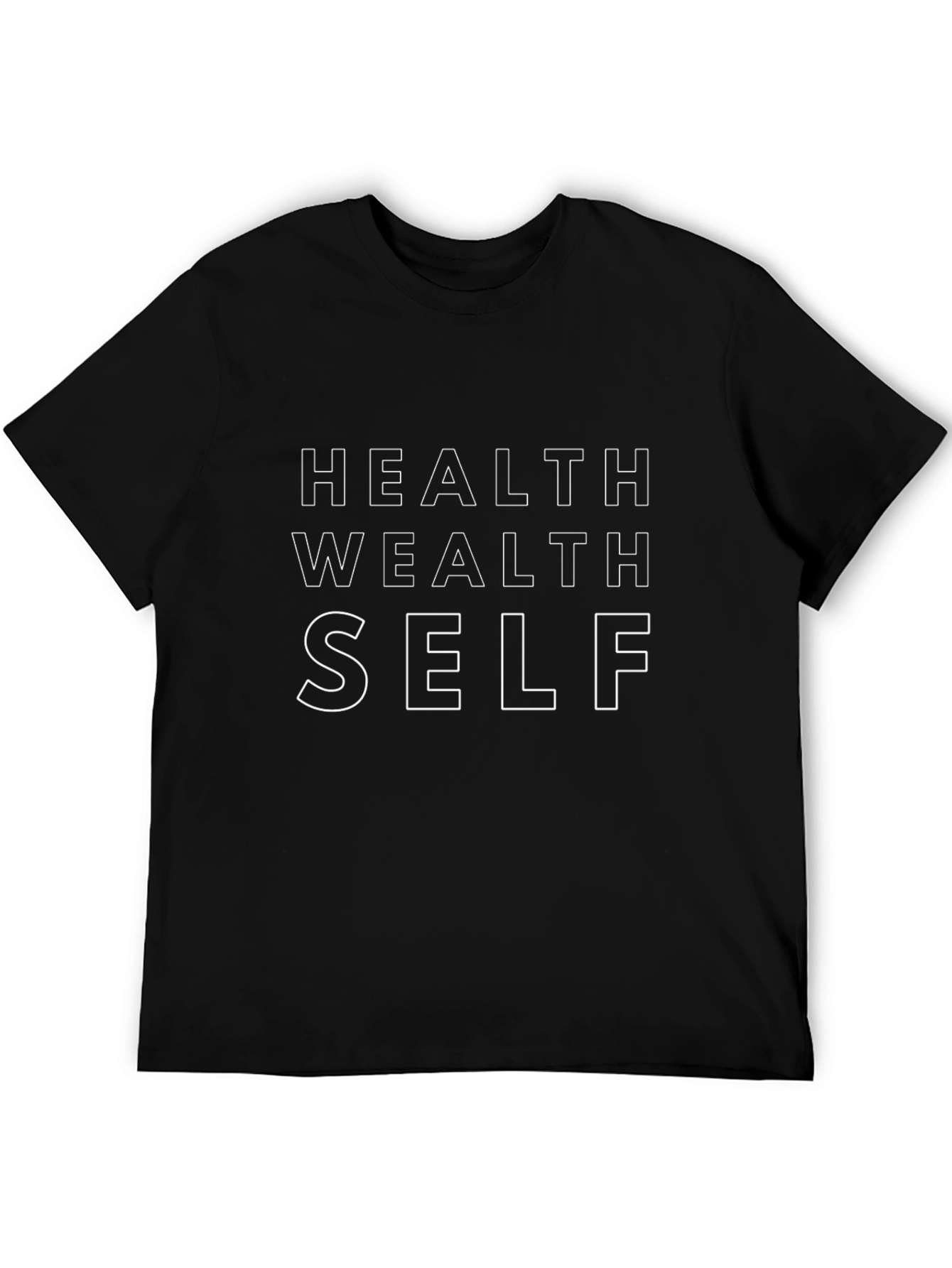 Health Wealth Self Black Graphic Tee