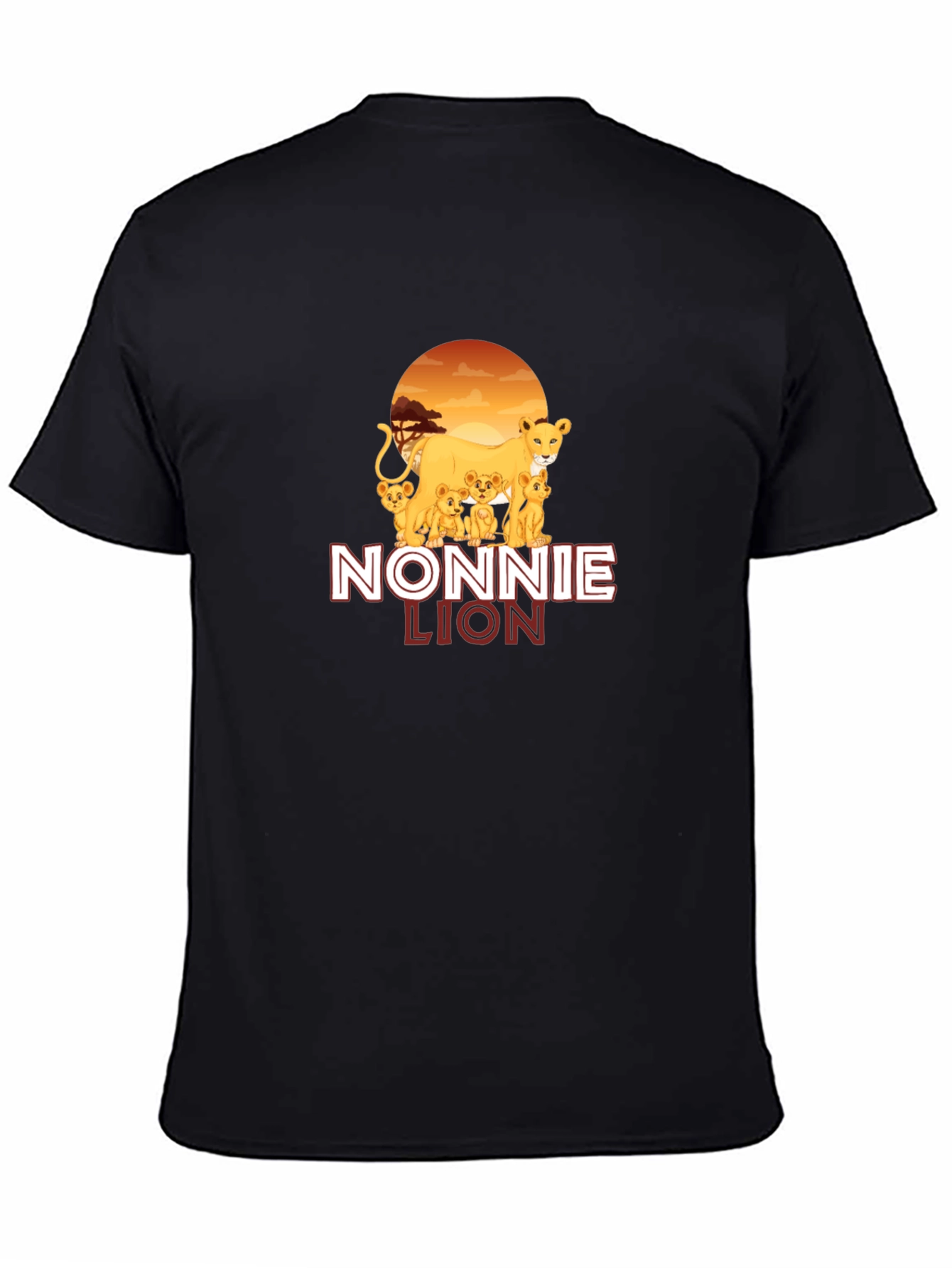 Nonnie Lion Graphic T-Shirt - Unisex Black Tee