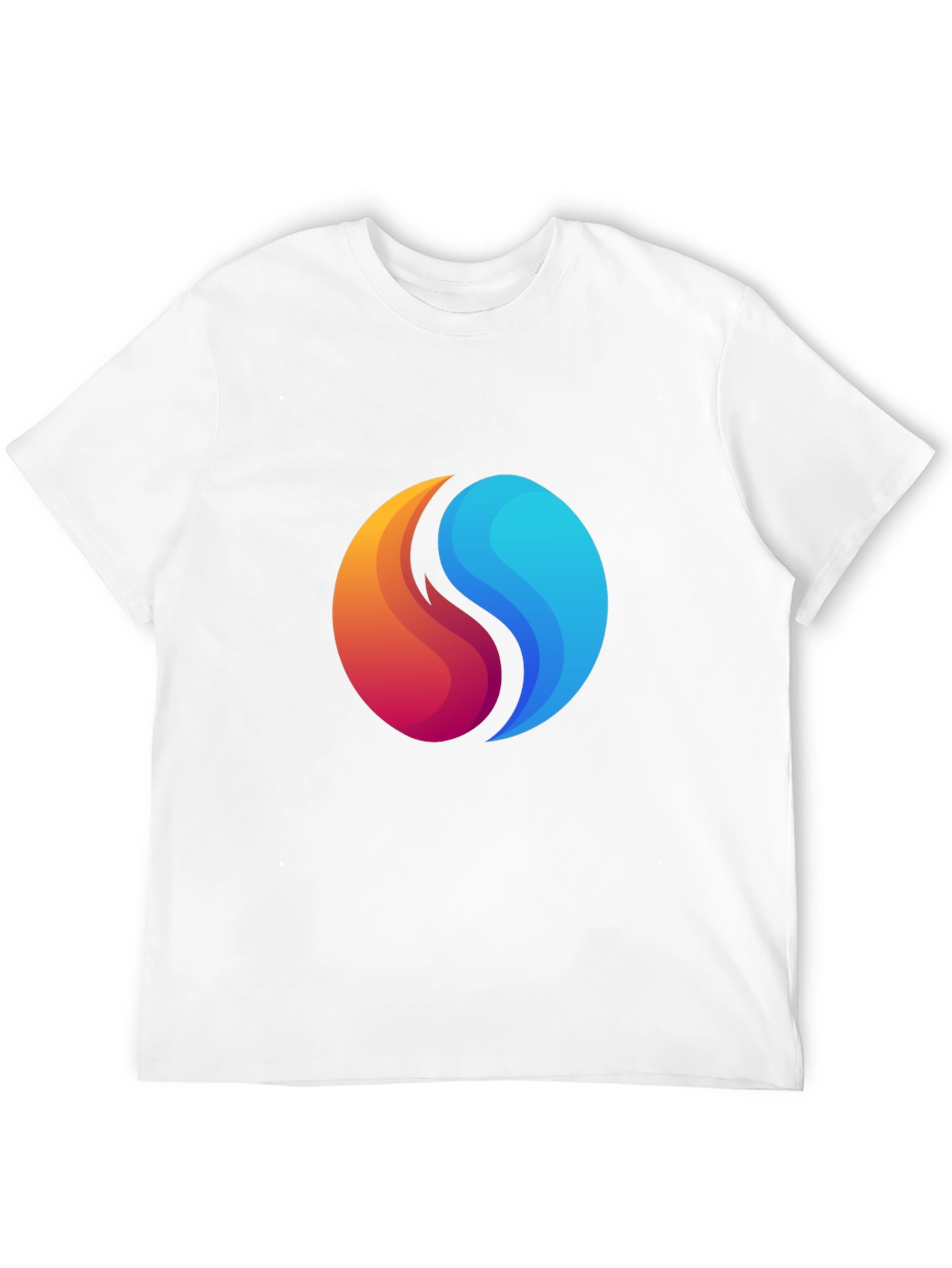 Yin Yang Fire and Water Graphic Black T-Shirt