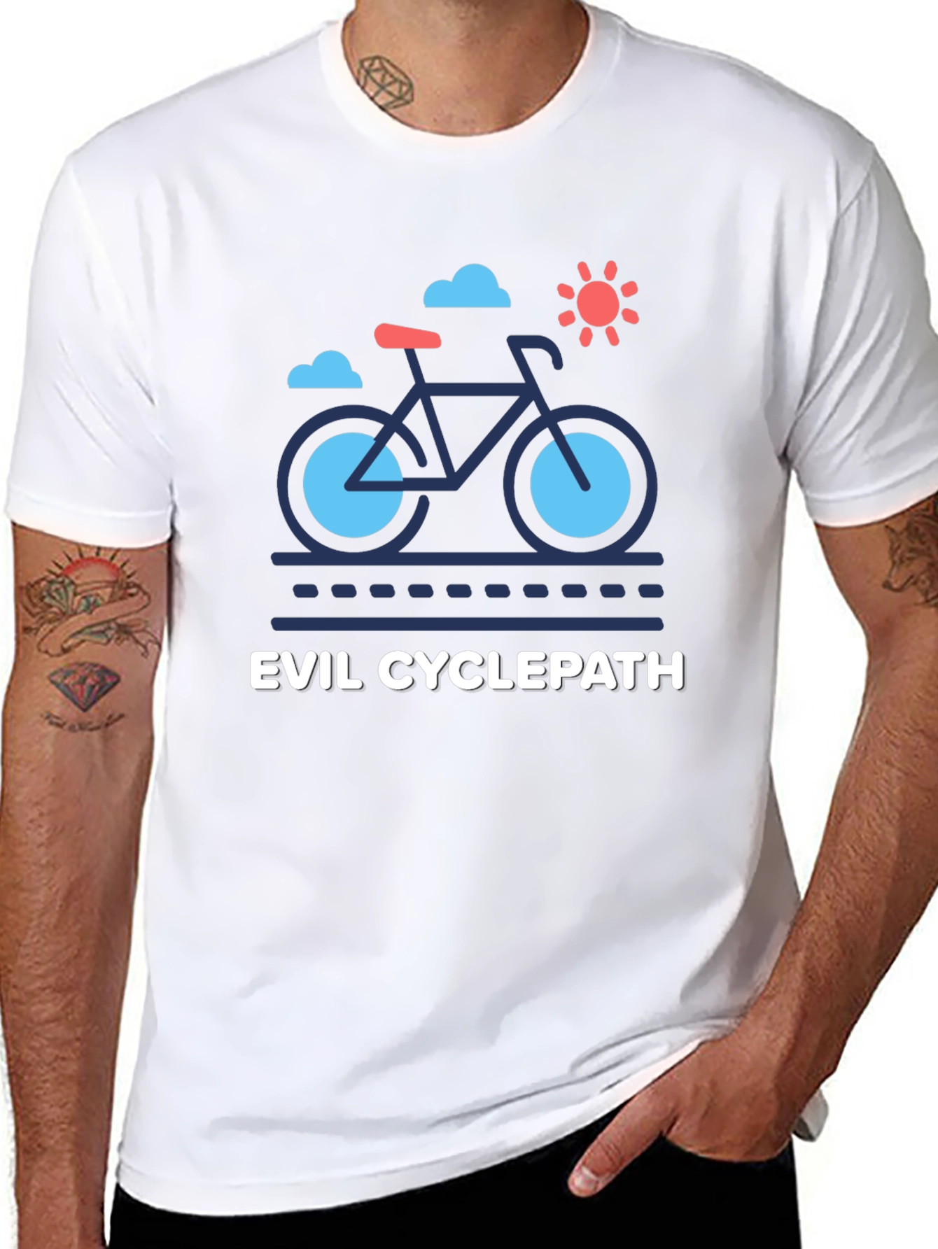 Evil Cyclepath T-Shirt: Fun Bike Graphic Tee