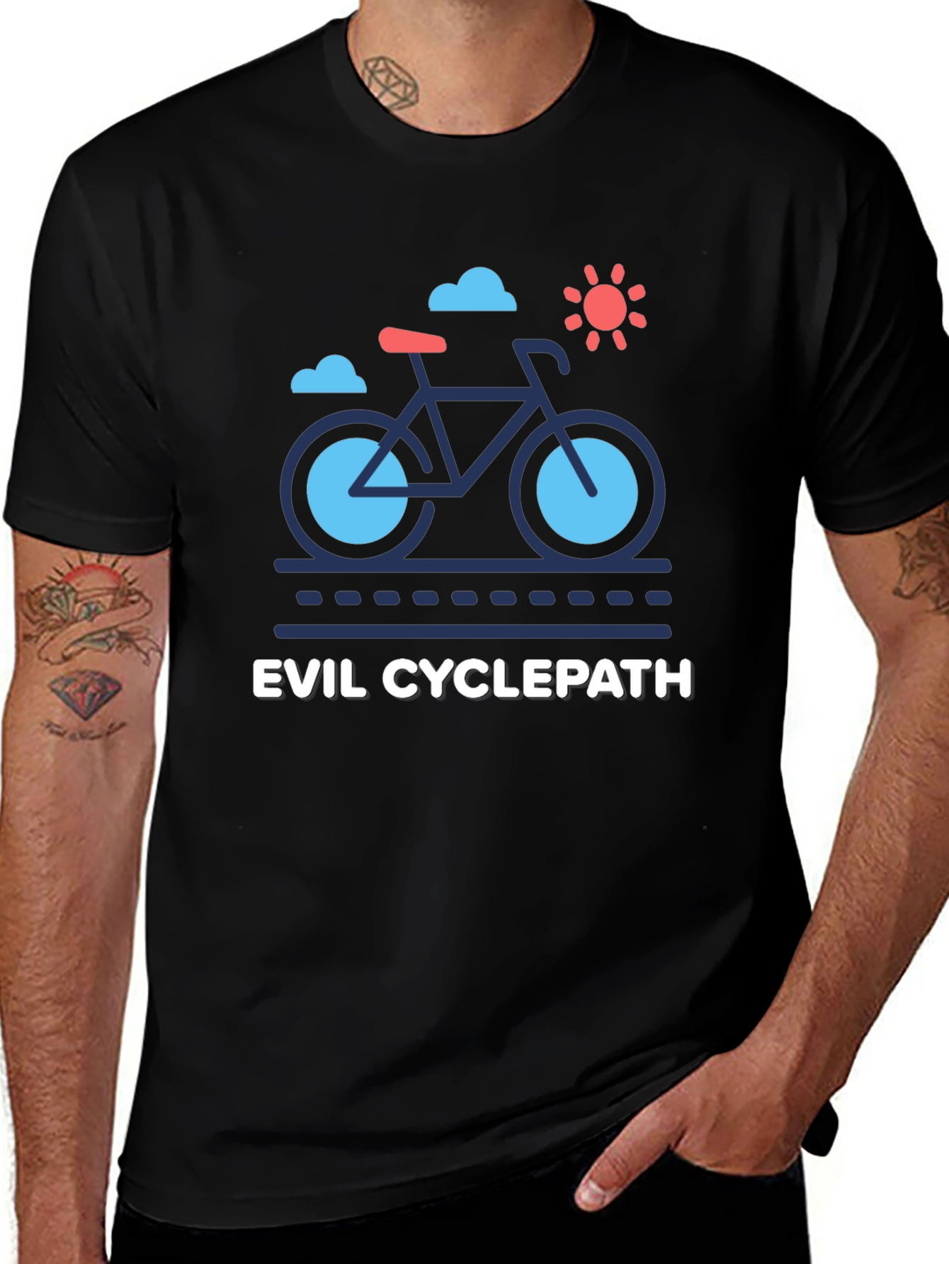 Evil Cyclepath T-Shirt: Fun Bike Graphic Tee