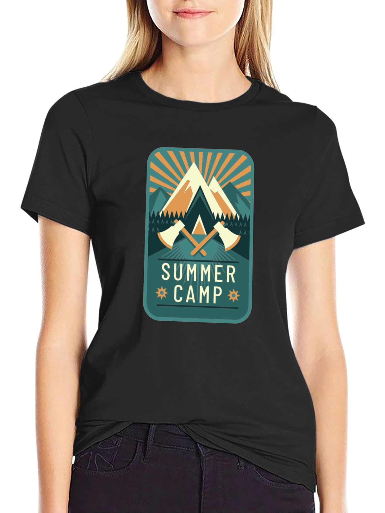 Summer Camp Graphic Tee - Mens Black T-Shirt