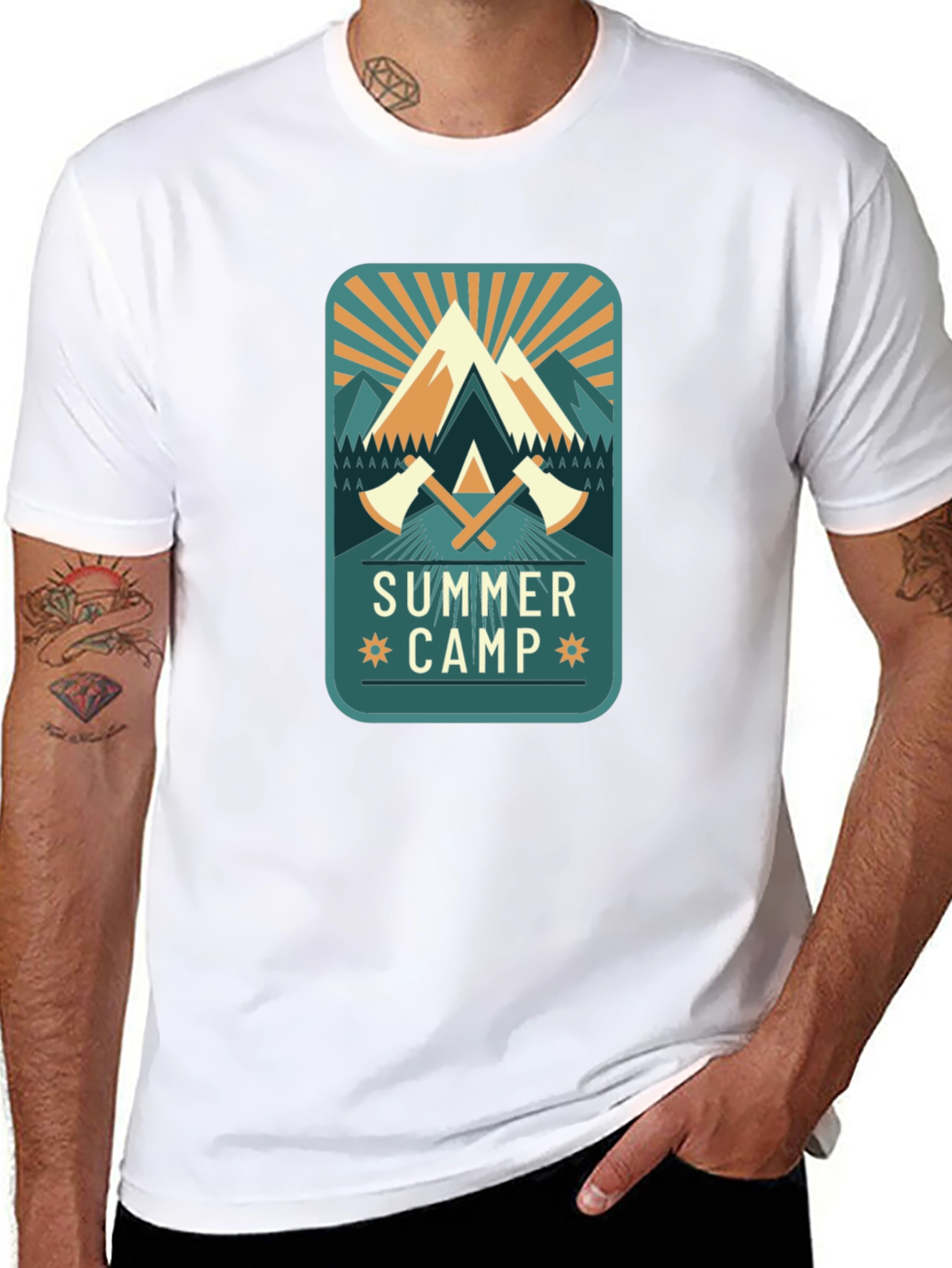 Summer Camp Graphic Tee - Mens Black T-Shirt