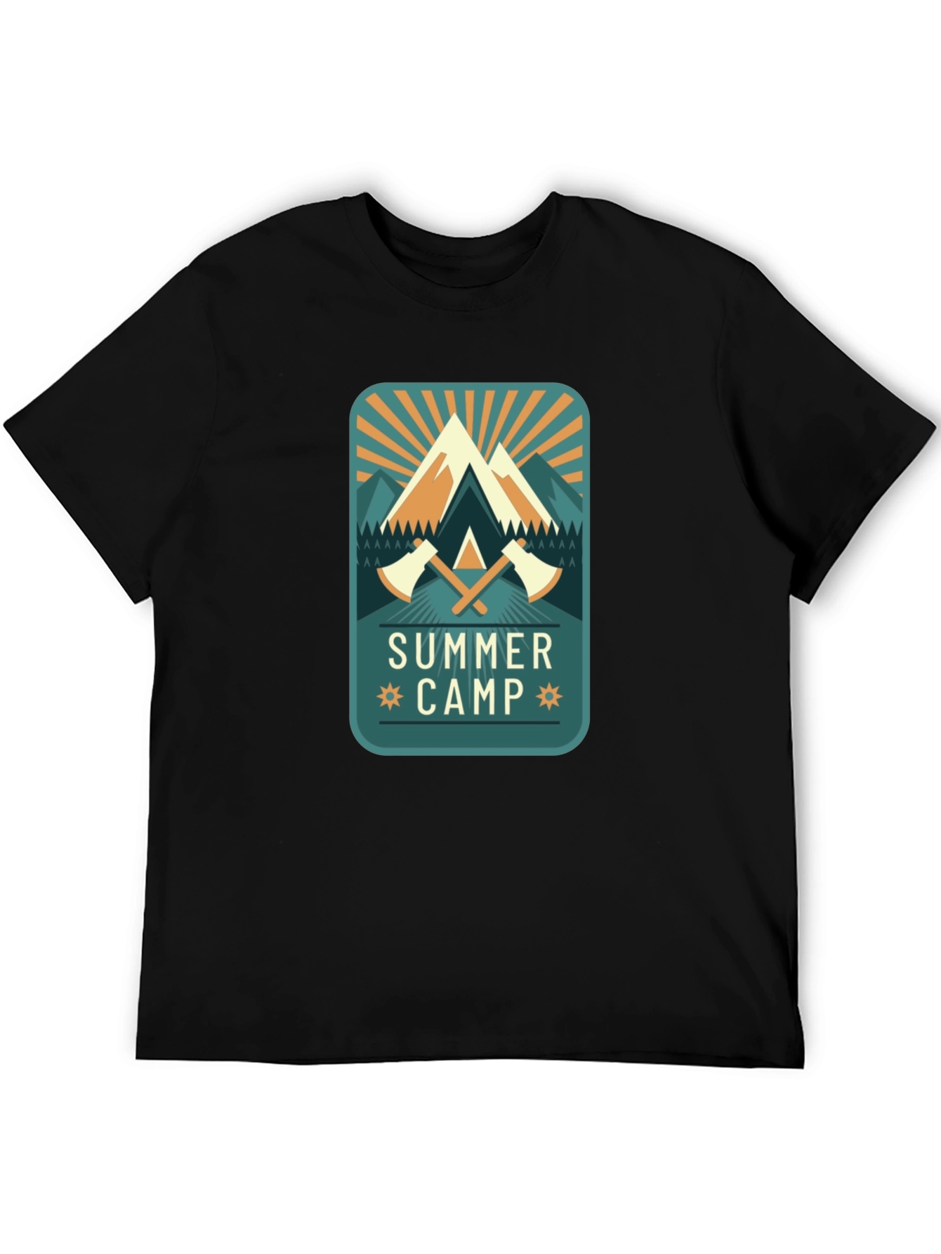 Summer Camp Graphic Tee - Mens Black T-Shirt