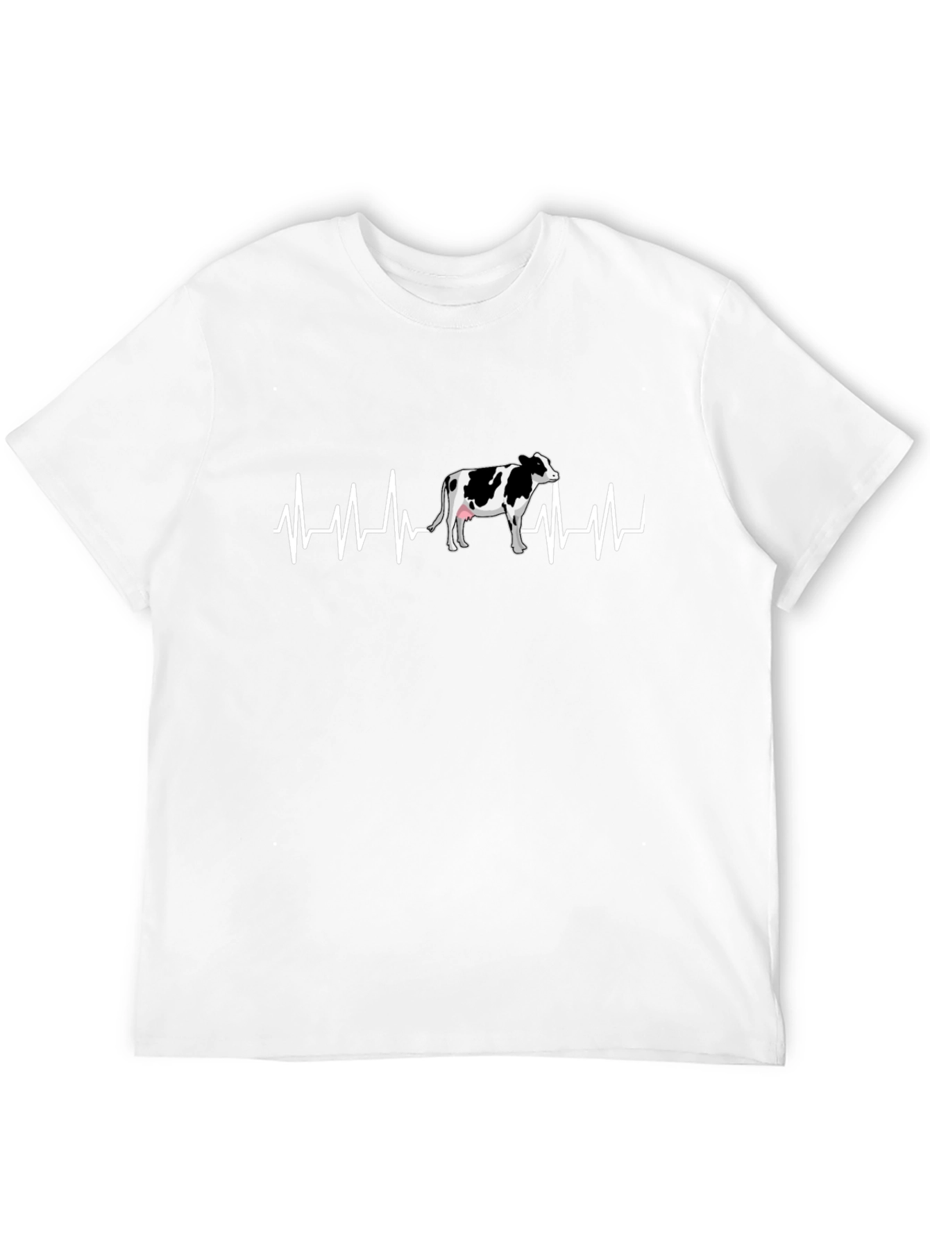 Cow Heartbeat T-Shirt - Black Graphic Tee