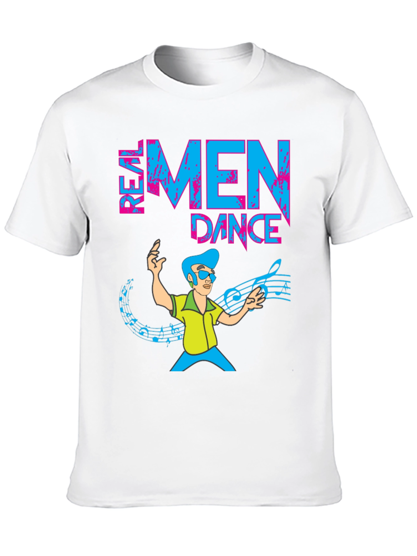Real Men Dance T-Shirt Funny Cartoon Graphic Tee
