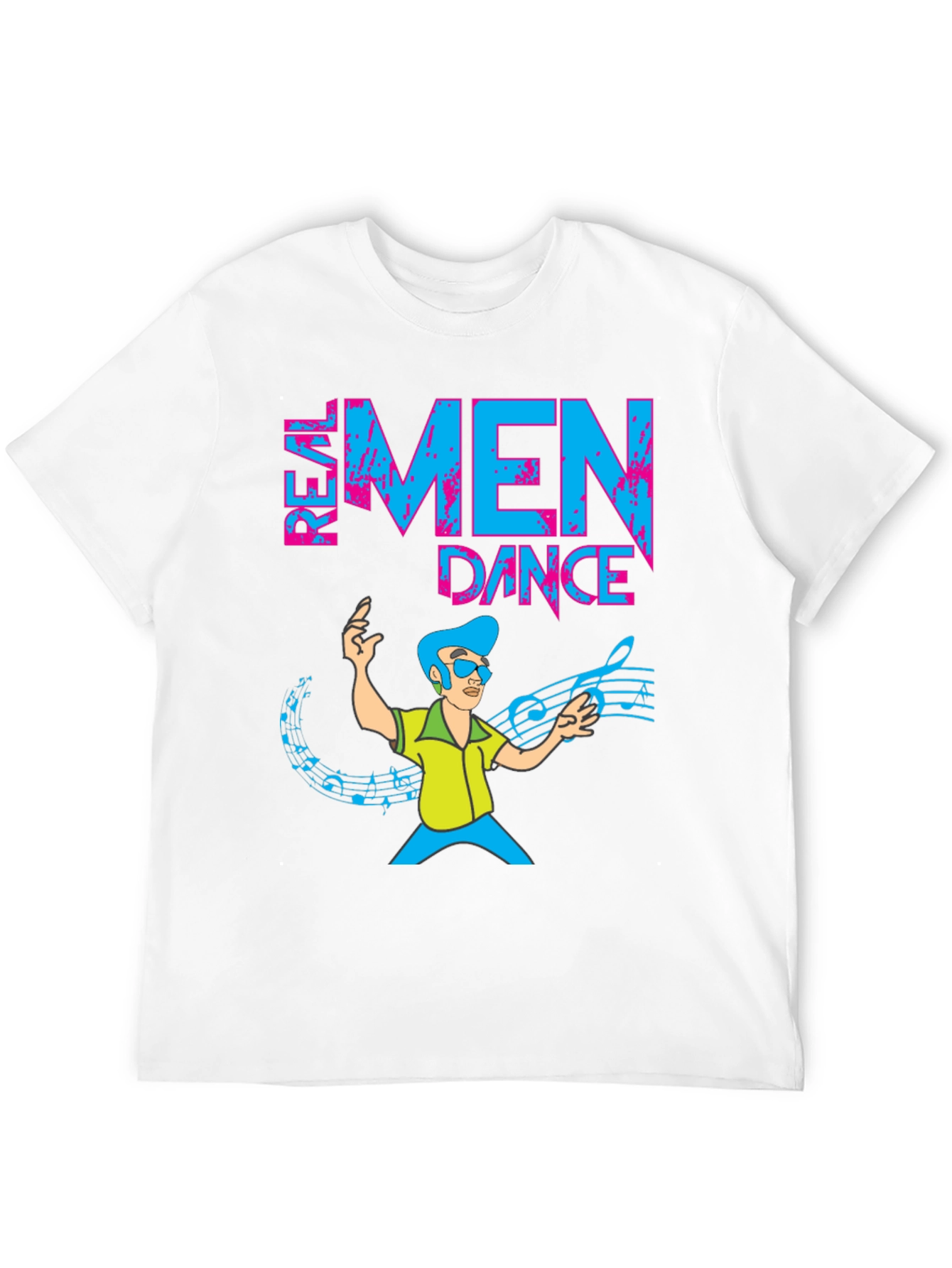 Real Men Dance T-Shirt Funny Cartoon Graphic Tee