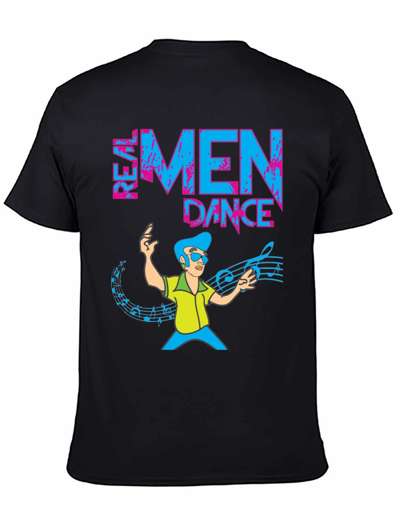 Real Men Dance T-Shirt Funny Cartoon Graphic Tee