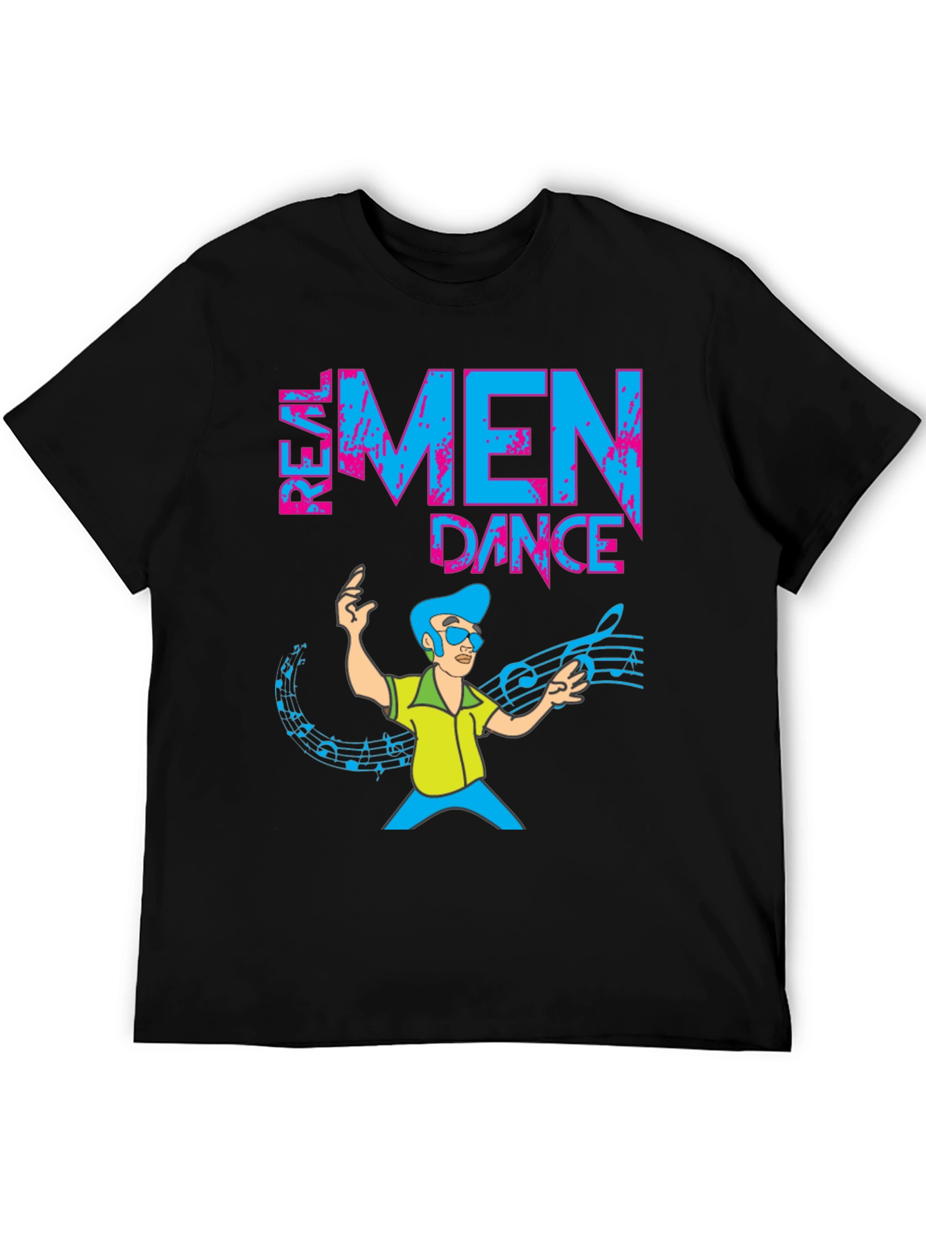 Real Men Dance T-Shirt Funny Cartoon Graphic Tee