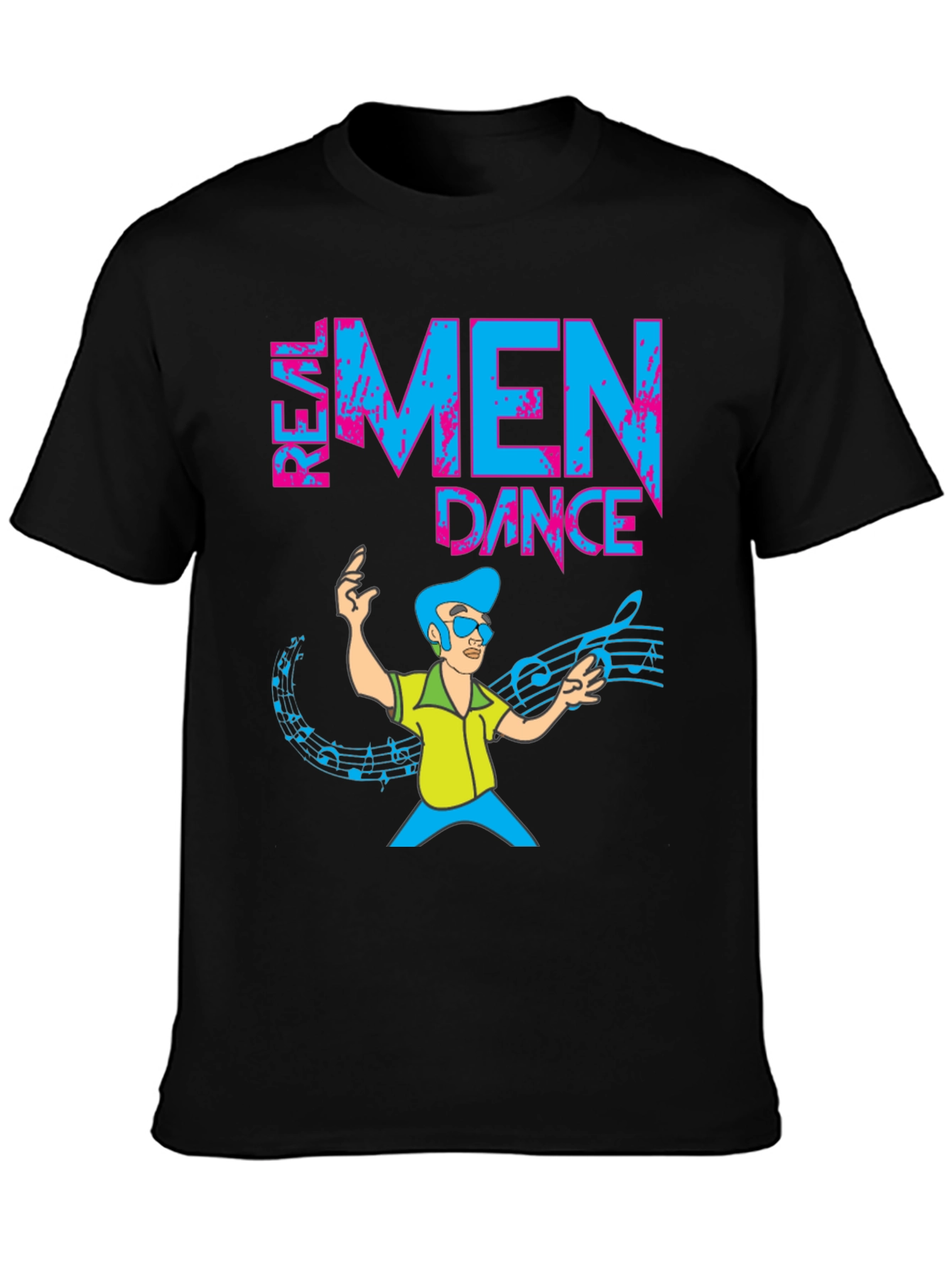 Real Men Dance T-Shirt Funny Cartoon Graphic Tee