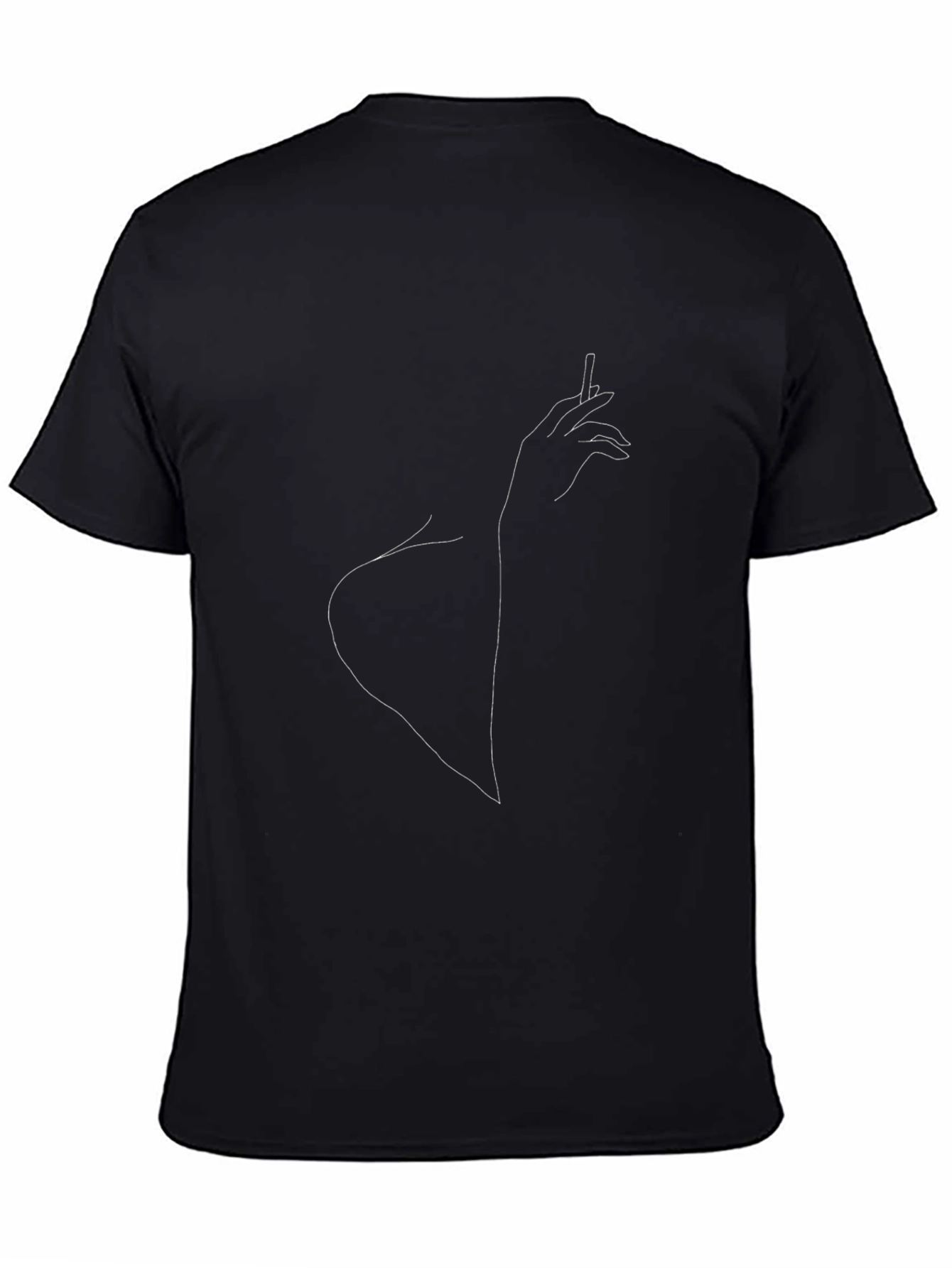 Minimalist Woman with Cigarette Line Art T-Shirt