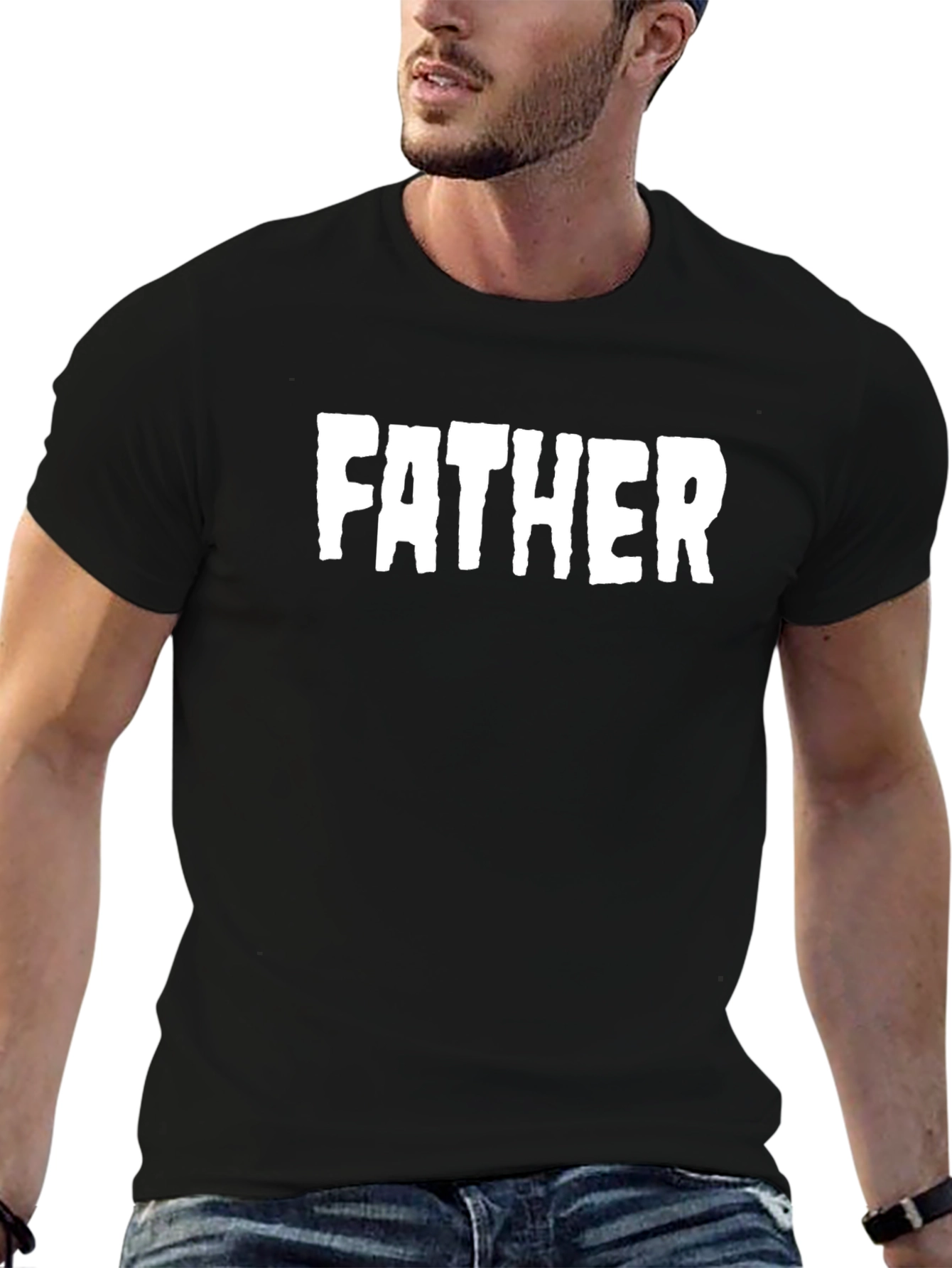 Father Graphic T-Shirt - Black Cotton Tee